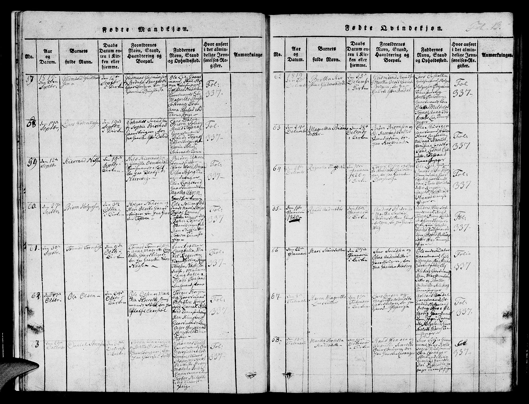 Nedstrand sokneprestkontor, SAST/A-101841/01/IV: Parish register (official) no. A 6, 1816-1838, p. 13