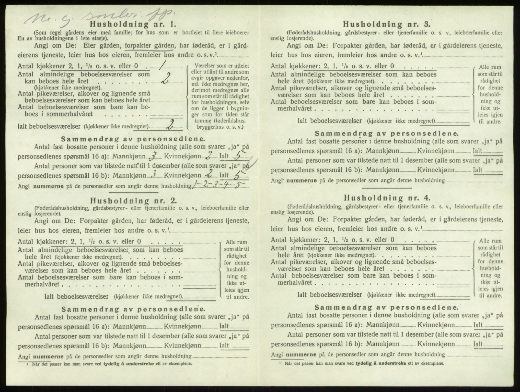 SAO, 1920 census for Berg, 1920, p. 1222