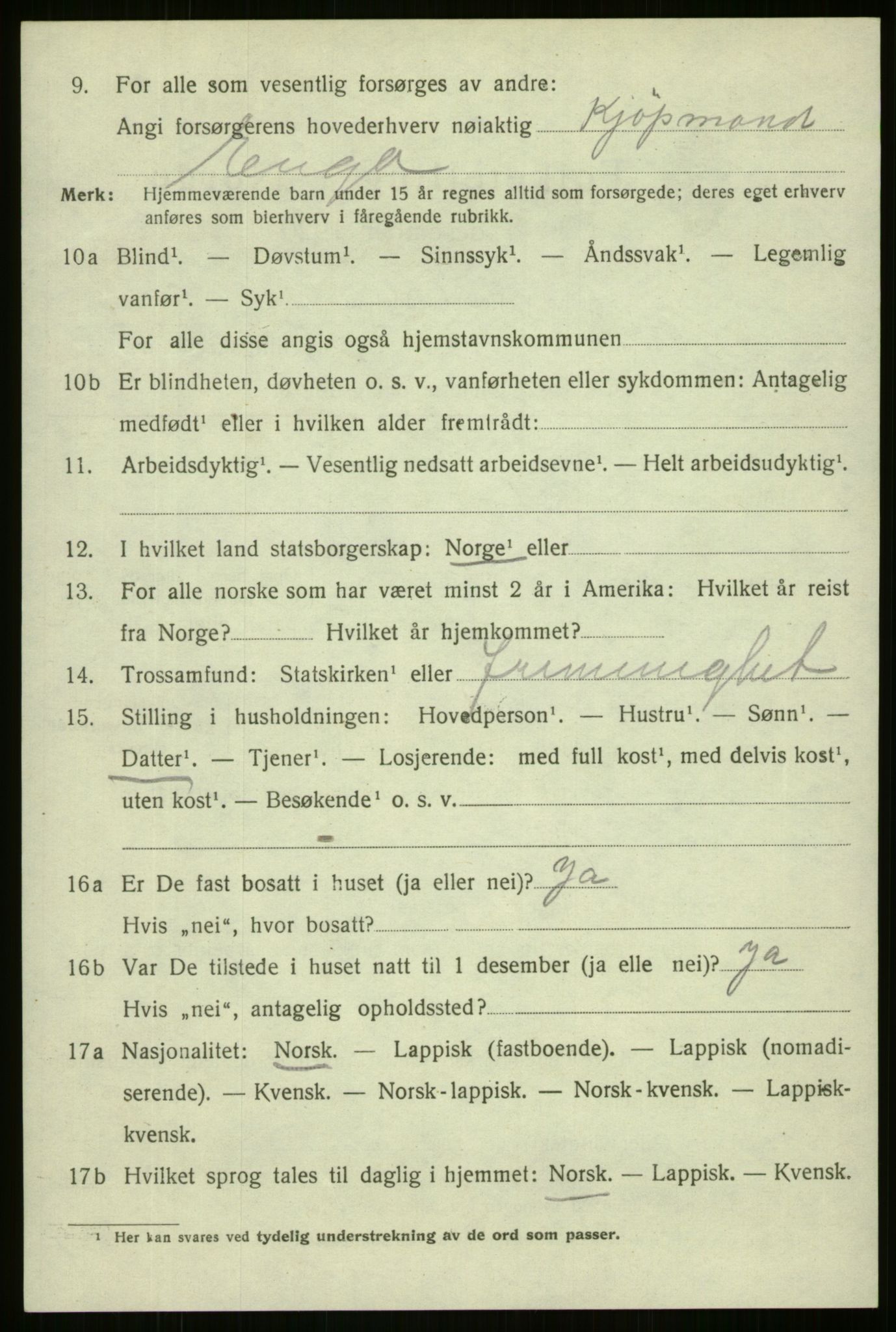 SATØ, 1920 census for Harstad, 1920, p. 3263