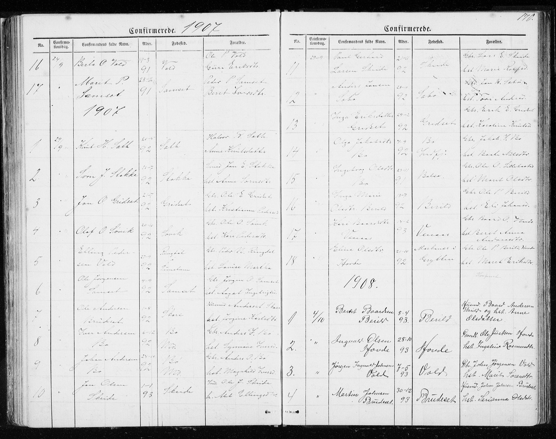 Ministerialprotokoller, klokkerbøker og fødselsregistre - Møre og Romsdal, AV/SAT-A-1454/543/L0564: Parish register (copy) no. 543C02, 1867-1915, p. 170