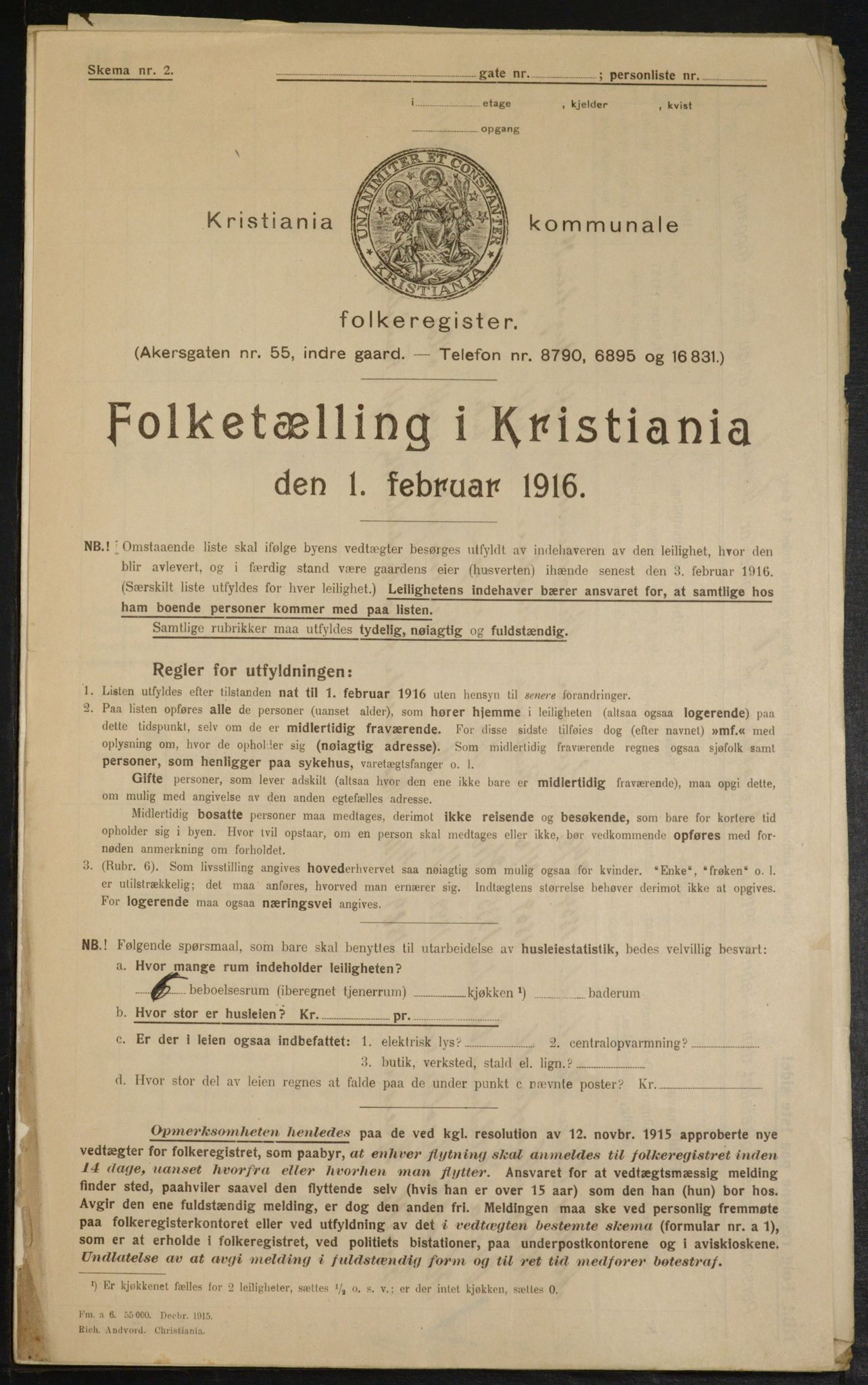 OBA, Municipal Census 1916 for Kristiania, 1916, p. 4389