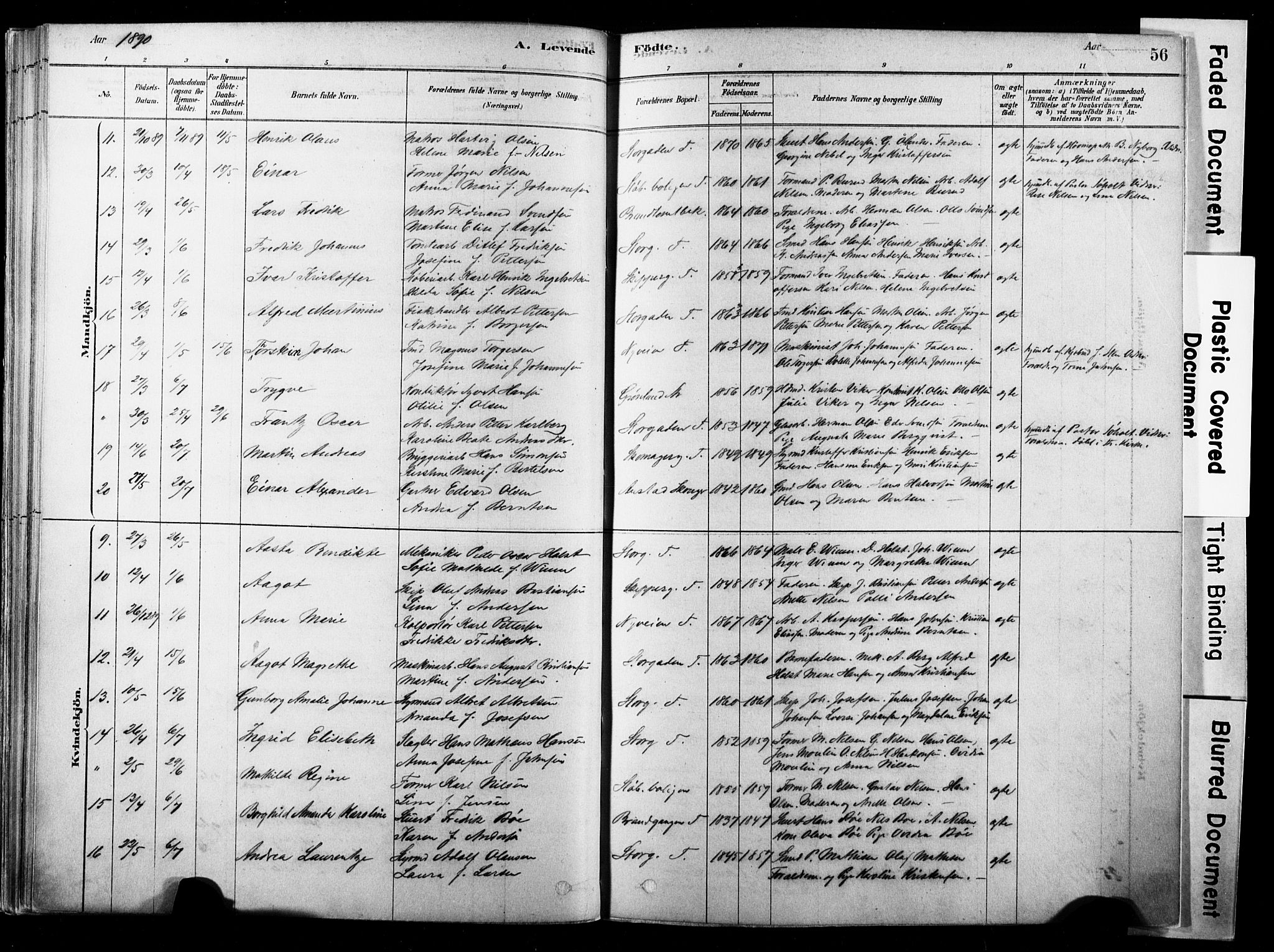 Strømsø kirkebøker, AV/SAKO-A-246/F/Fb/L0006: Parish register (official) no. II 6, 1879-1910, p. 56