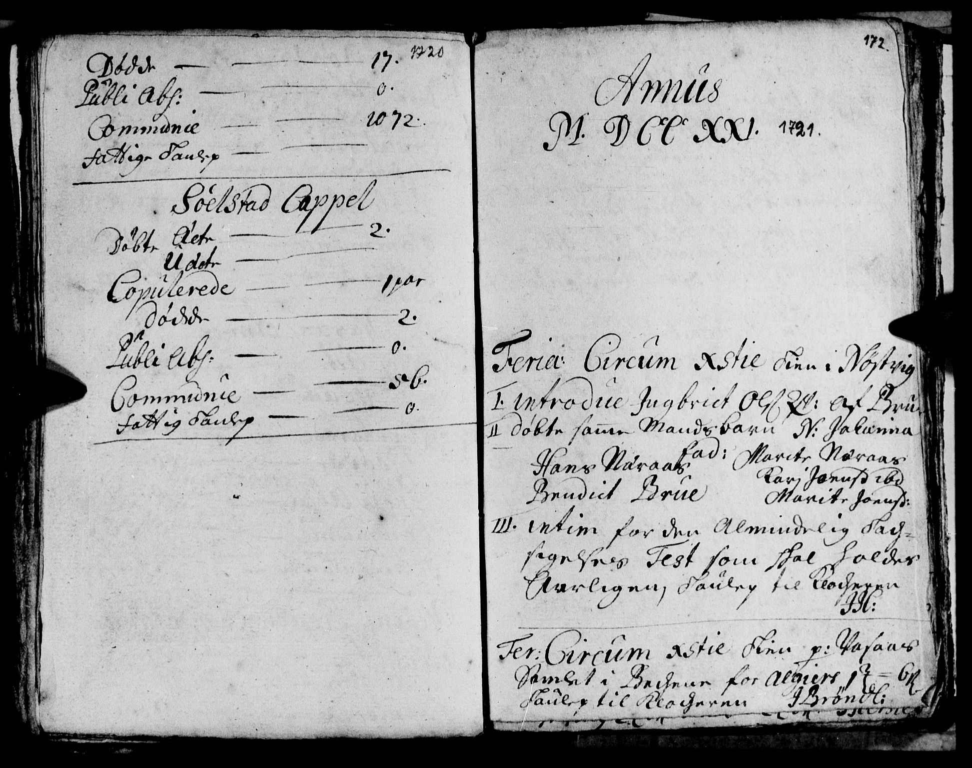 Ministerialprotokoller, klokkerbøker og fødselsregistre - Nordland, SAT/A-1459/813/L0193: Parish register (official) no. 813A03, 1714-1724, p. 172