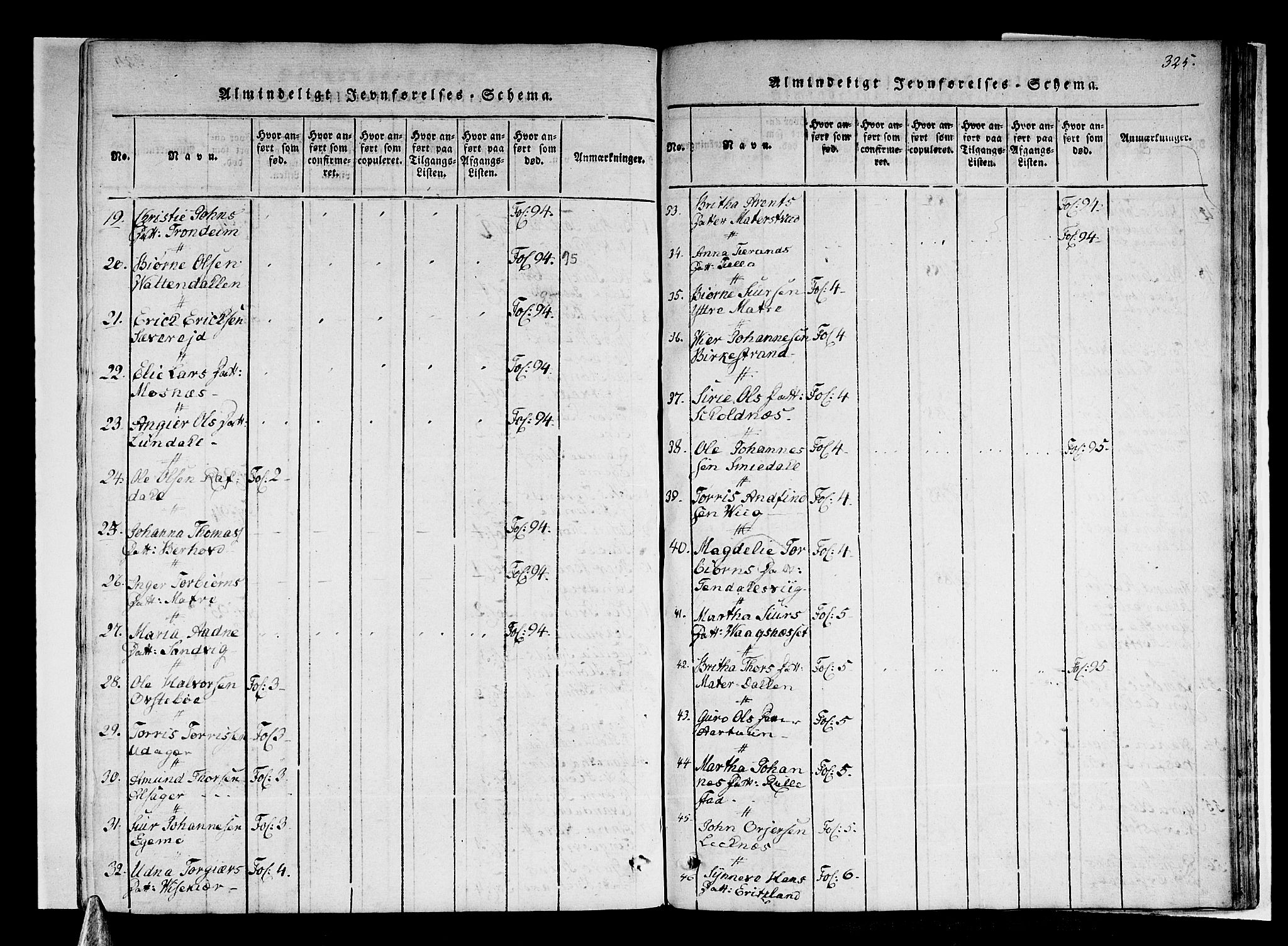 Skånevik sokneprestembete, AV/SAB-A-77801/H/Haa: Parish register (official) no. A 3, 1815-1828, p. 325