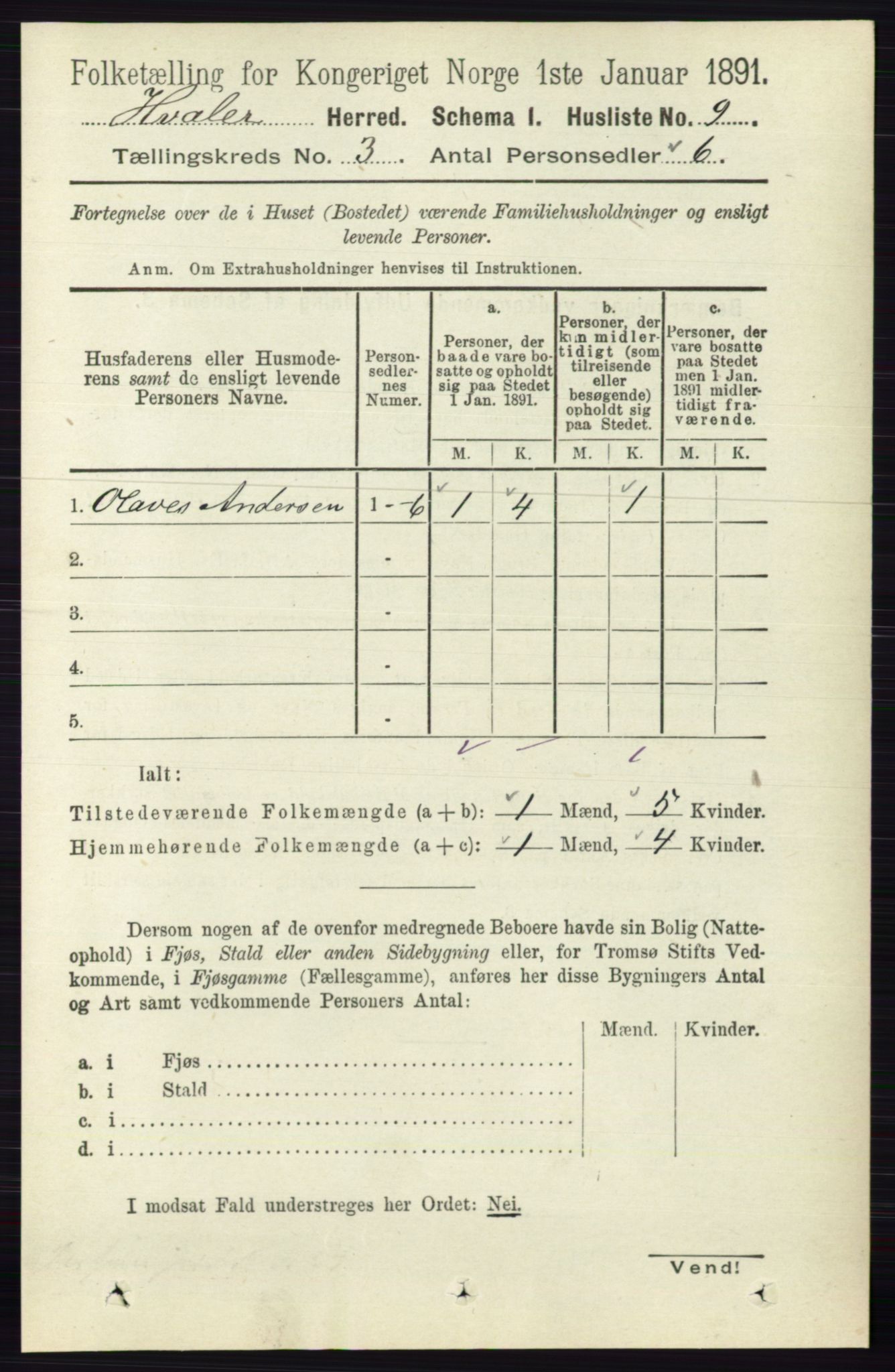 RA, 1891 census for 0111 Hvaler, 1891, p. 1748