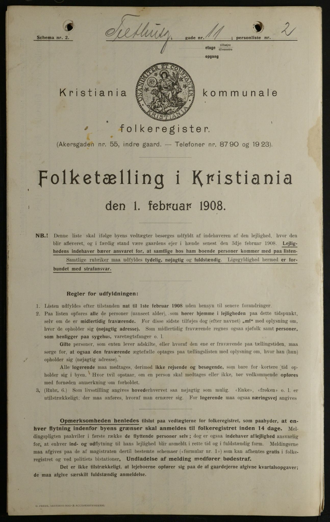 OBA, Municipal Census 1908 for Kristiania, 1908, p. 96729