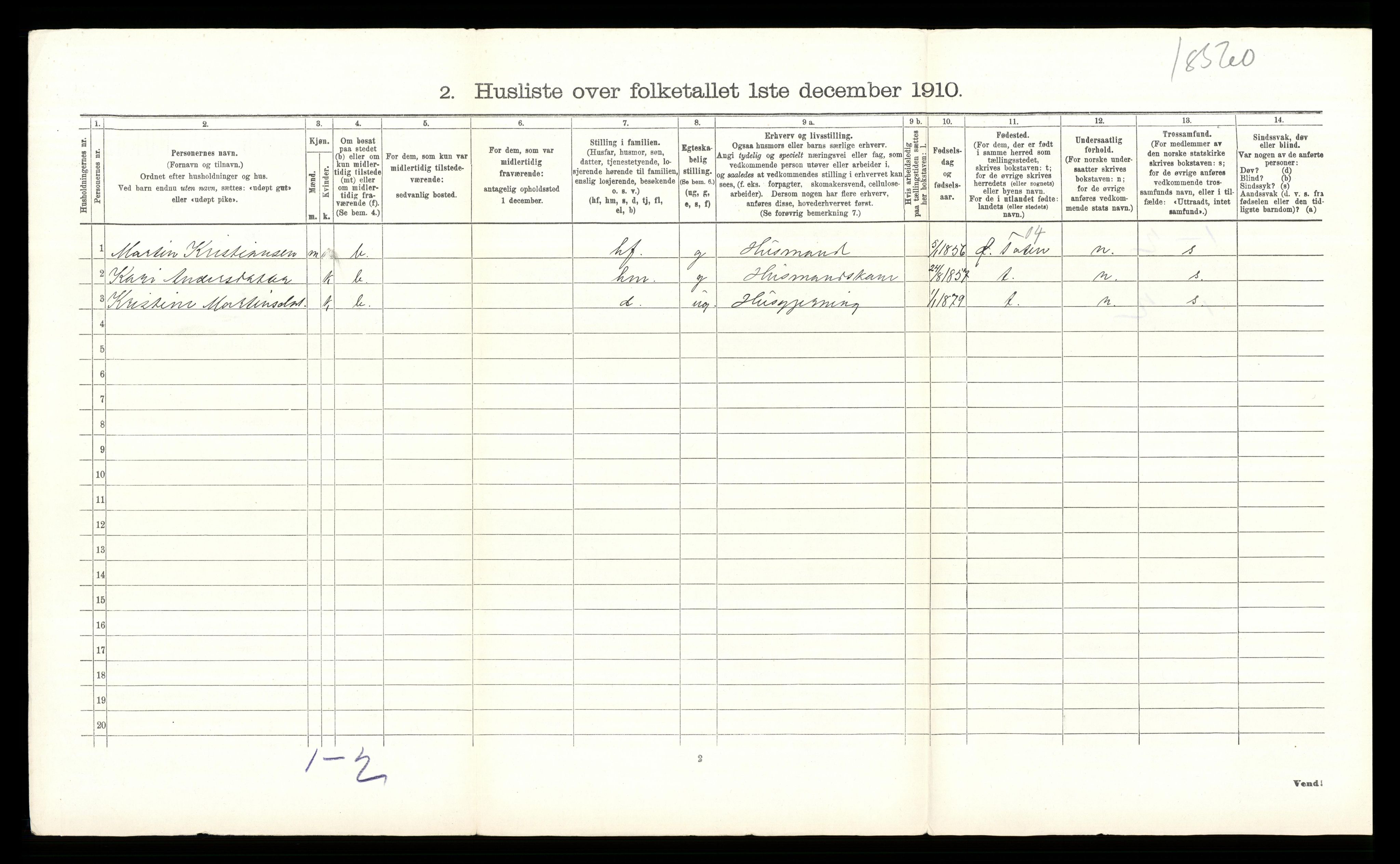 RA, 1910 census for Øystre Slidre, 1910, p. 141