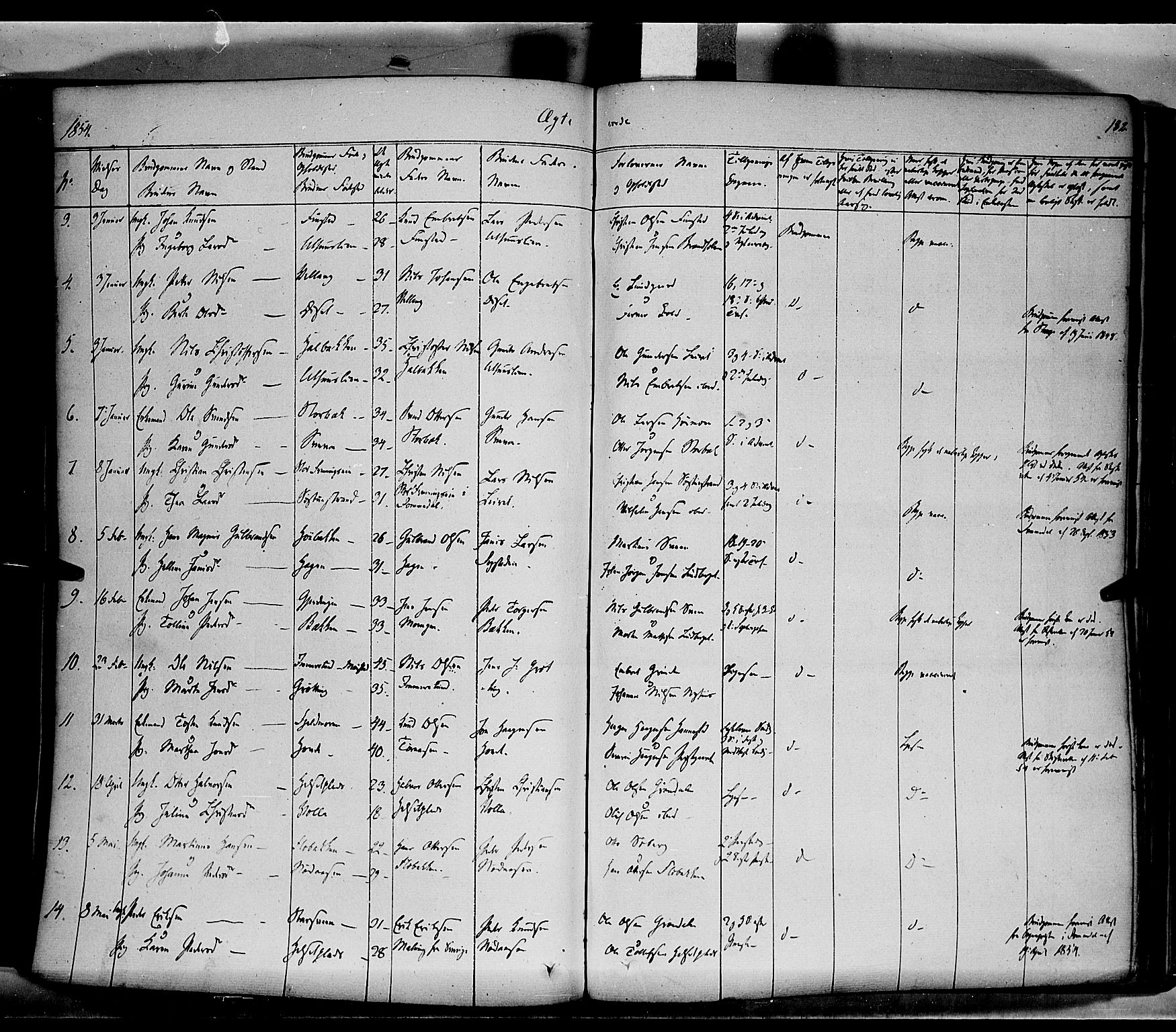 Elverum prestekontor, SAH/PREST-044/H/Ha/Haa/L0009: Parish register (official) no. 9, 1843-1856, p. 182