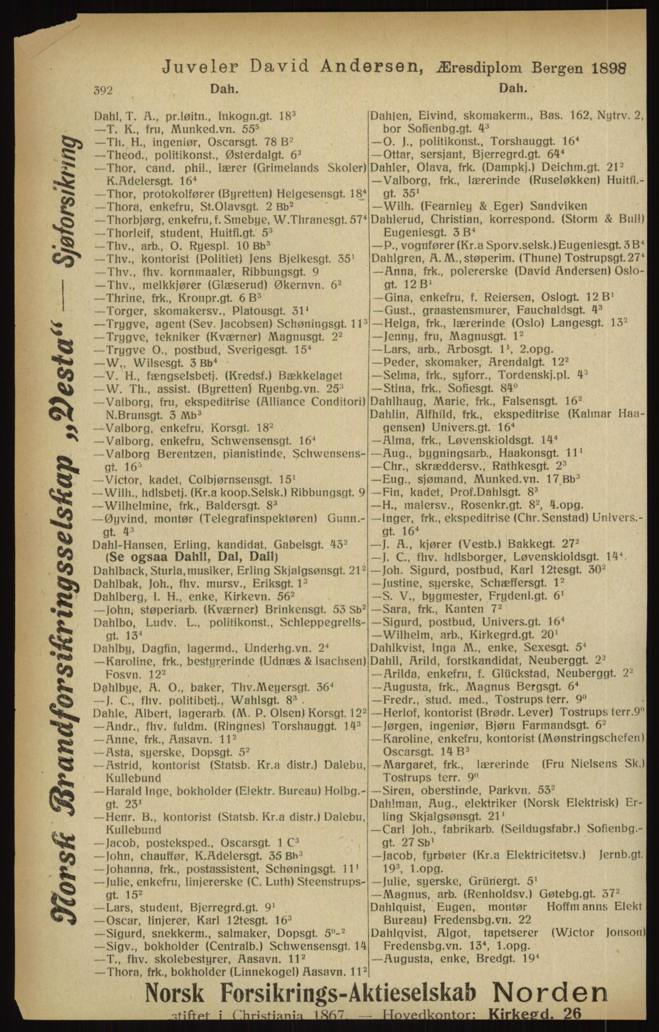 Kristiania/Oslo adressebok, PUBL/-, 1916, p. 392