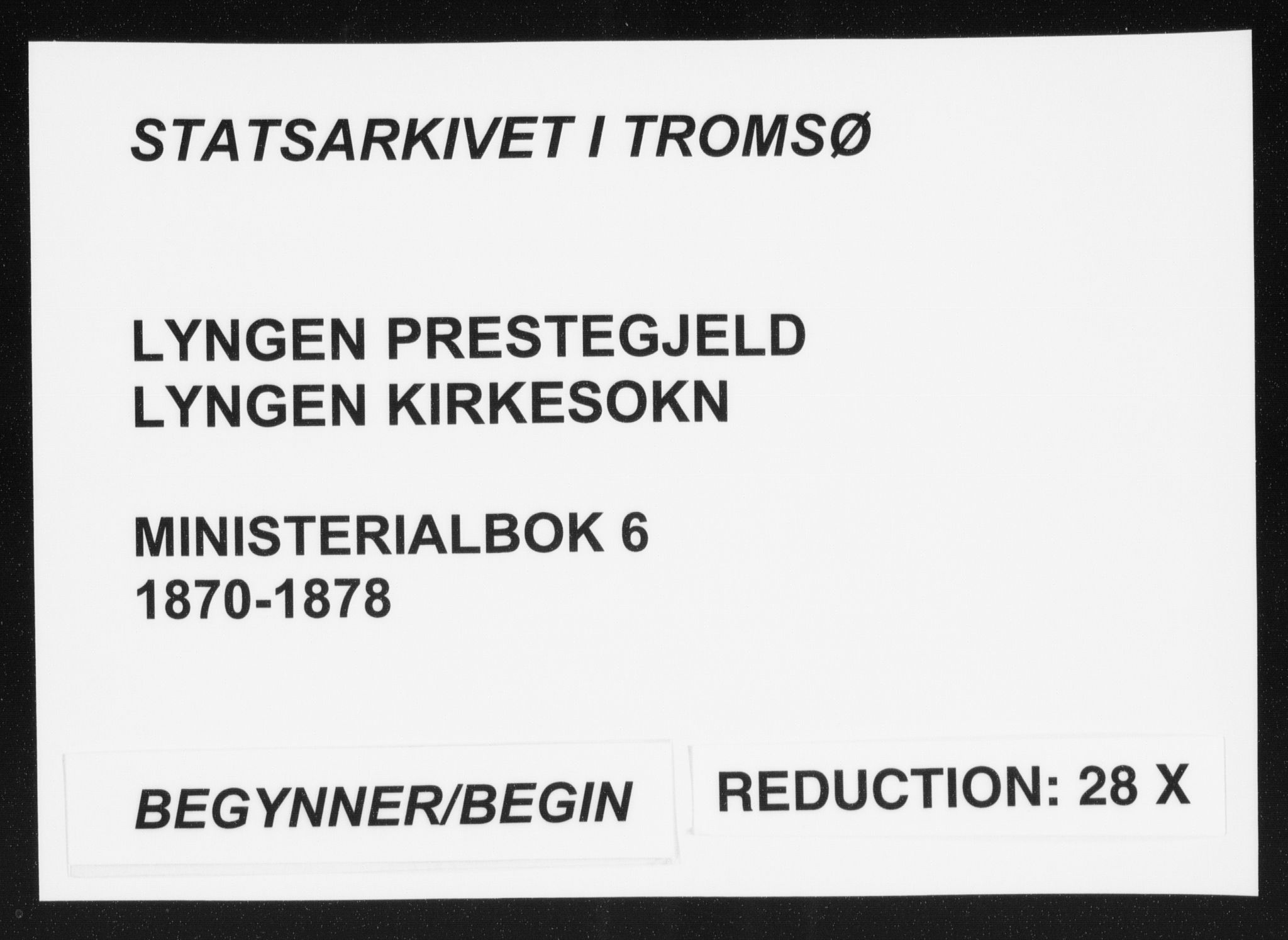 Lyngen sokneprestembete, SATØ/S-1289/H/He/Hea/L0006kirke: Parish register (official) no. 6, 1870-1878