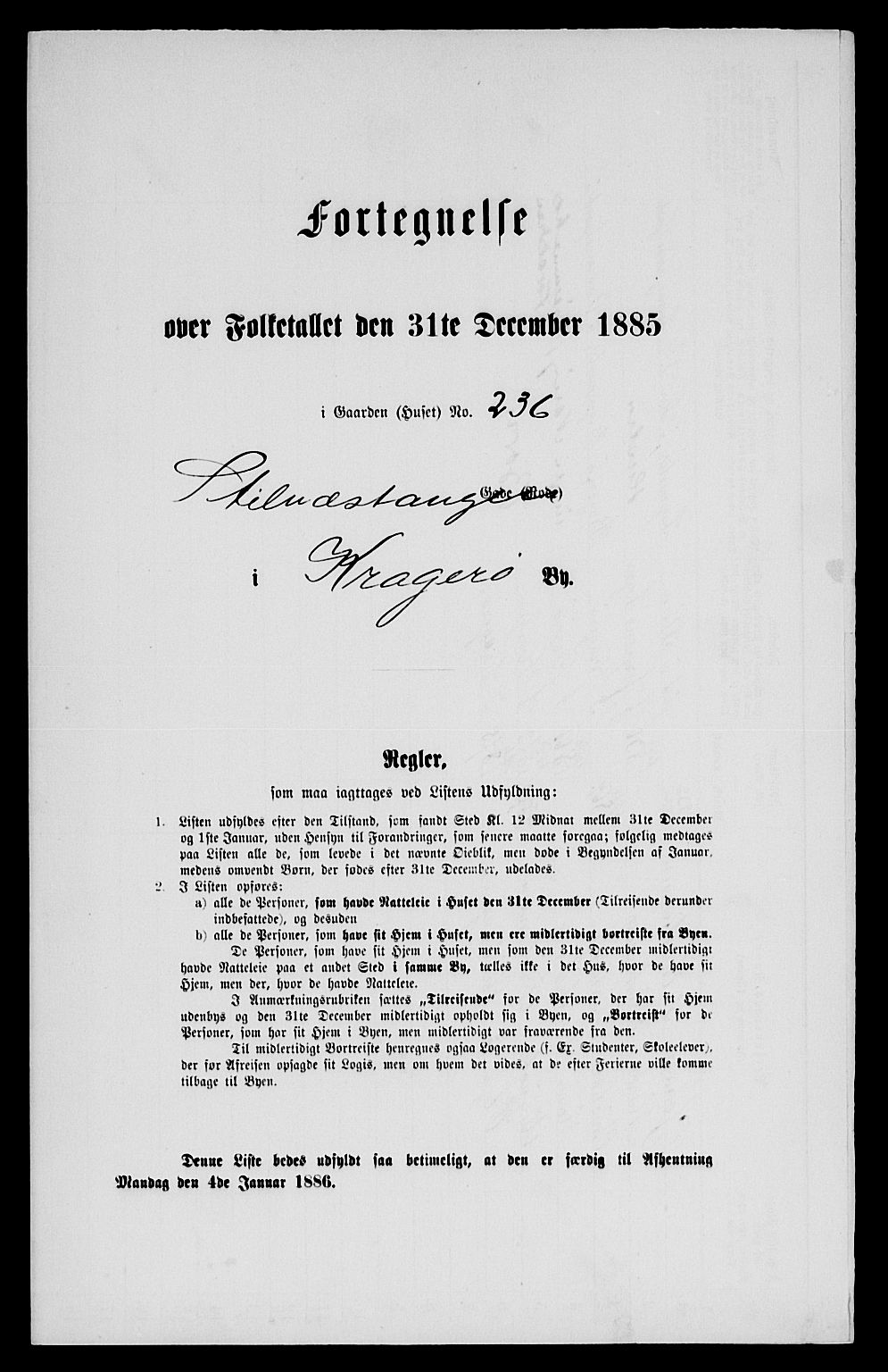 SAKO, 1885 census for 0801 Kragerø, 1885, p. 170