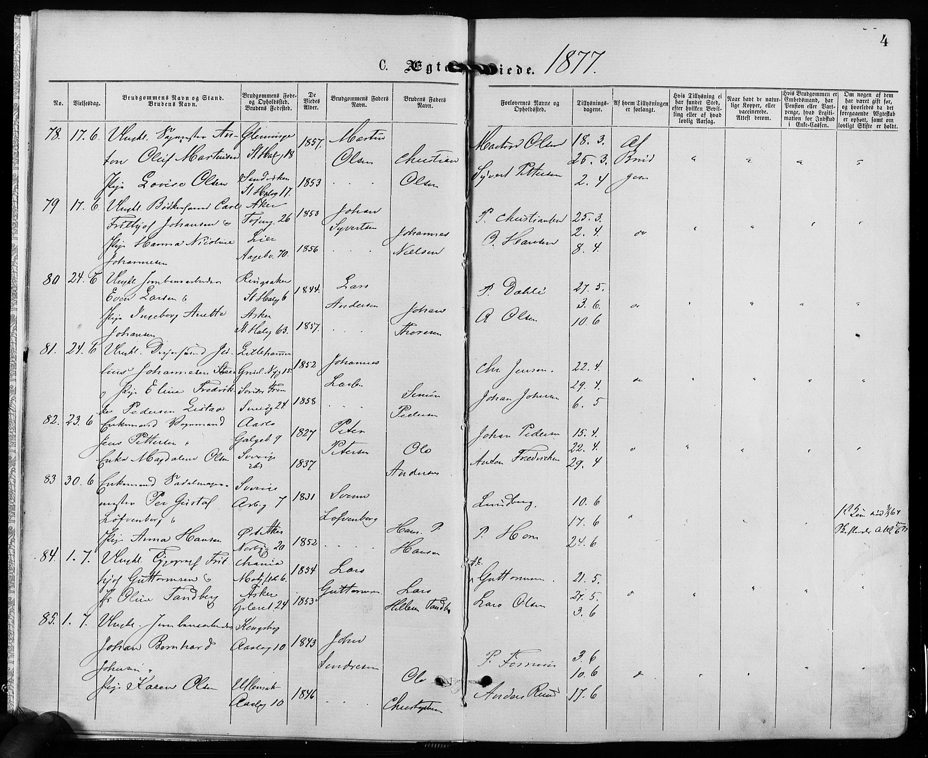 Grønland prestekontor Kirkebøker, AV/SAO-A-10848/F/Fa/L0006: Parish register (official) no. 6, 1877-1886, p. 4