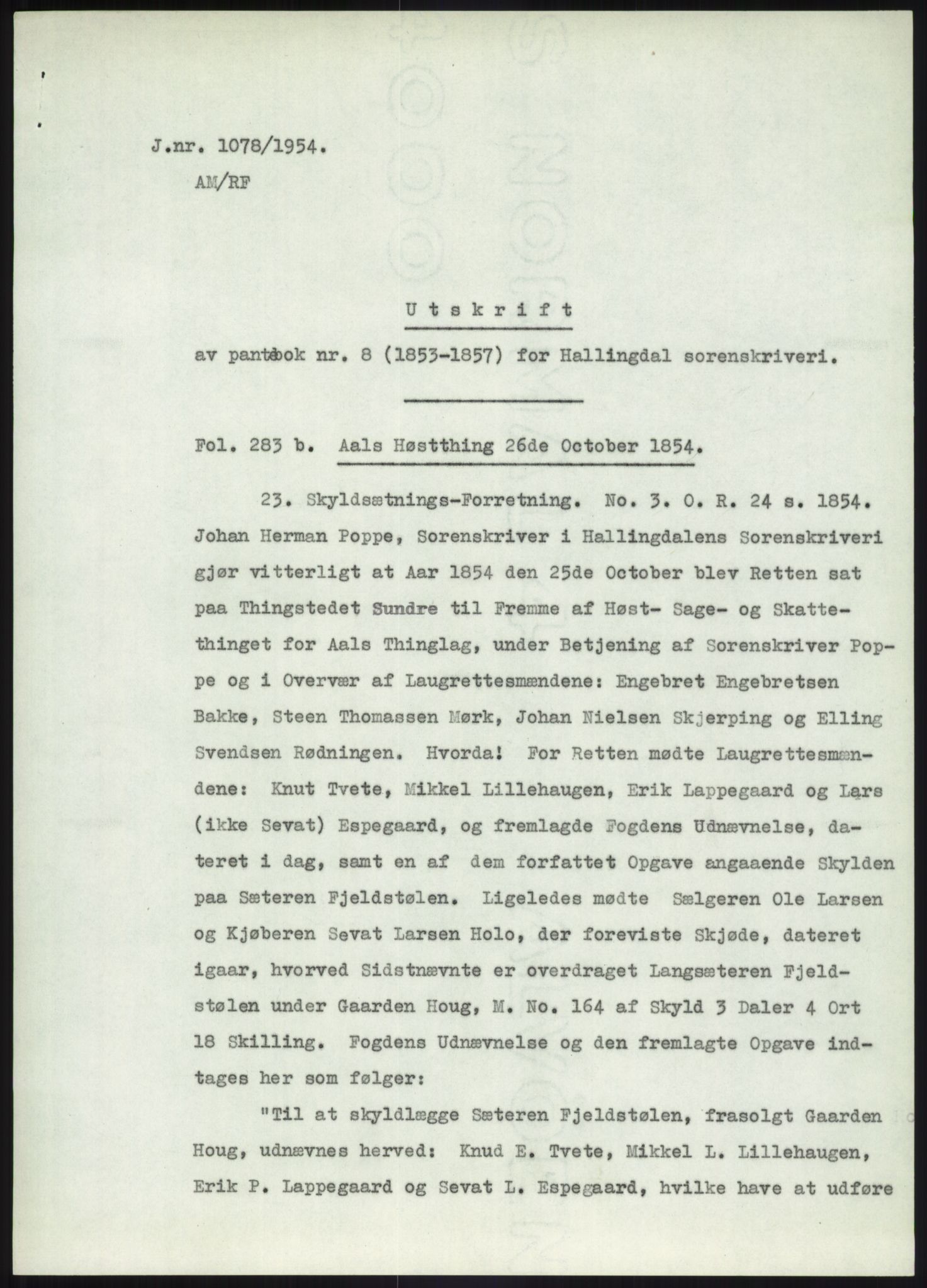 Statsarkivet i Kongsberg, SAKO/A-0001, 1954-1955, p. 98