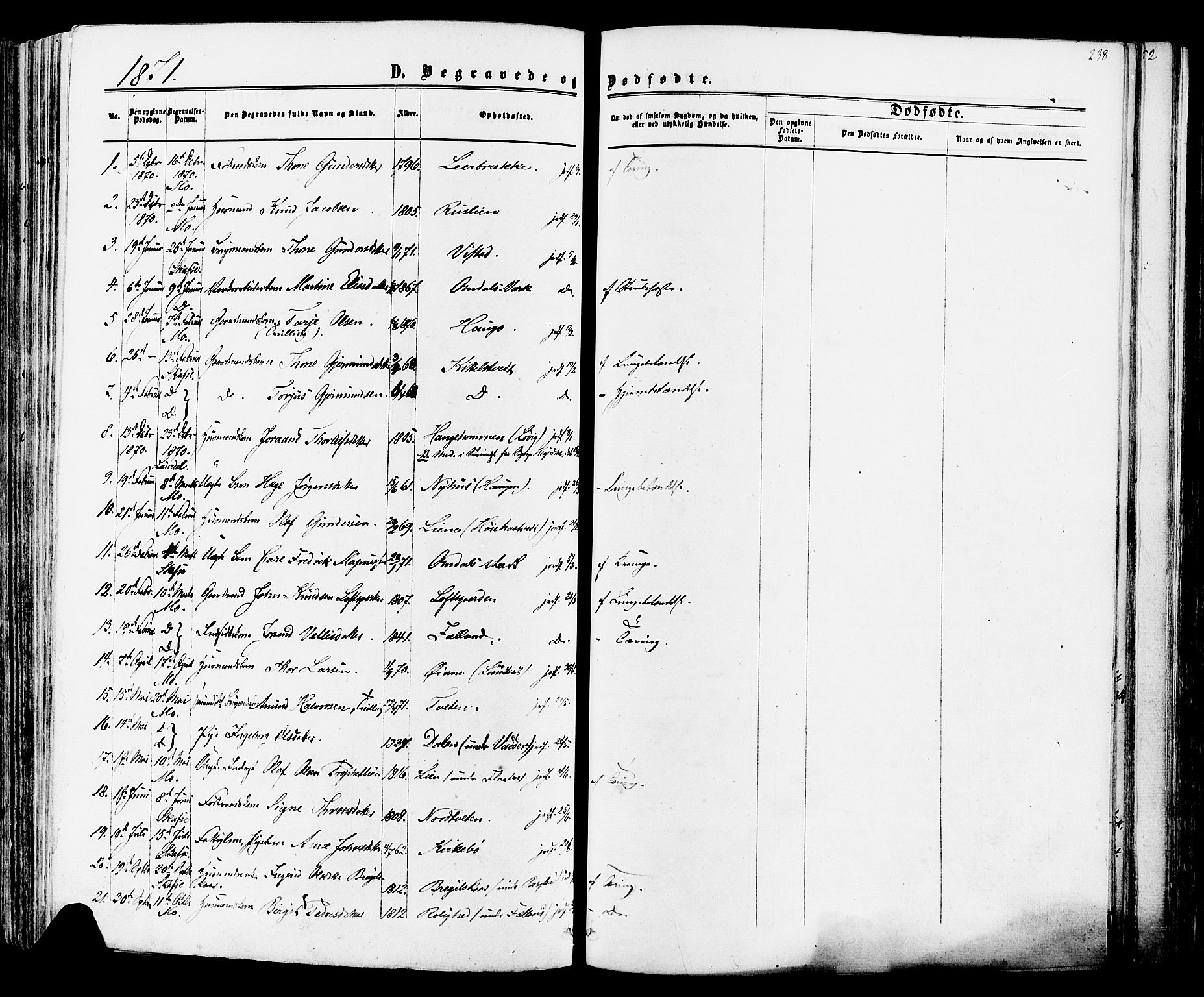 Mo kirkebøker, SAKO/A-286/F/Fa/L0006: Parish register (official) no. I 6, 1865-1885, p. 238