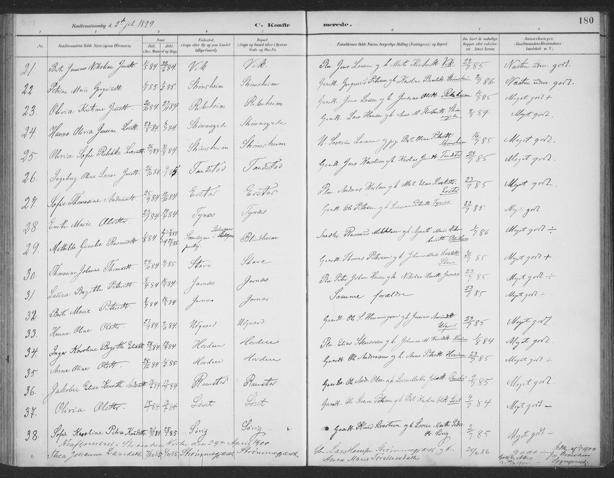 Ministerialprotokoller, klokkerbøker og fødselsregistre - Møre og Romsdal, SAT/A-1454/523/L0335: Parish register (official) no. 523A02, 1891-1911, p. 180