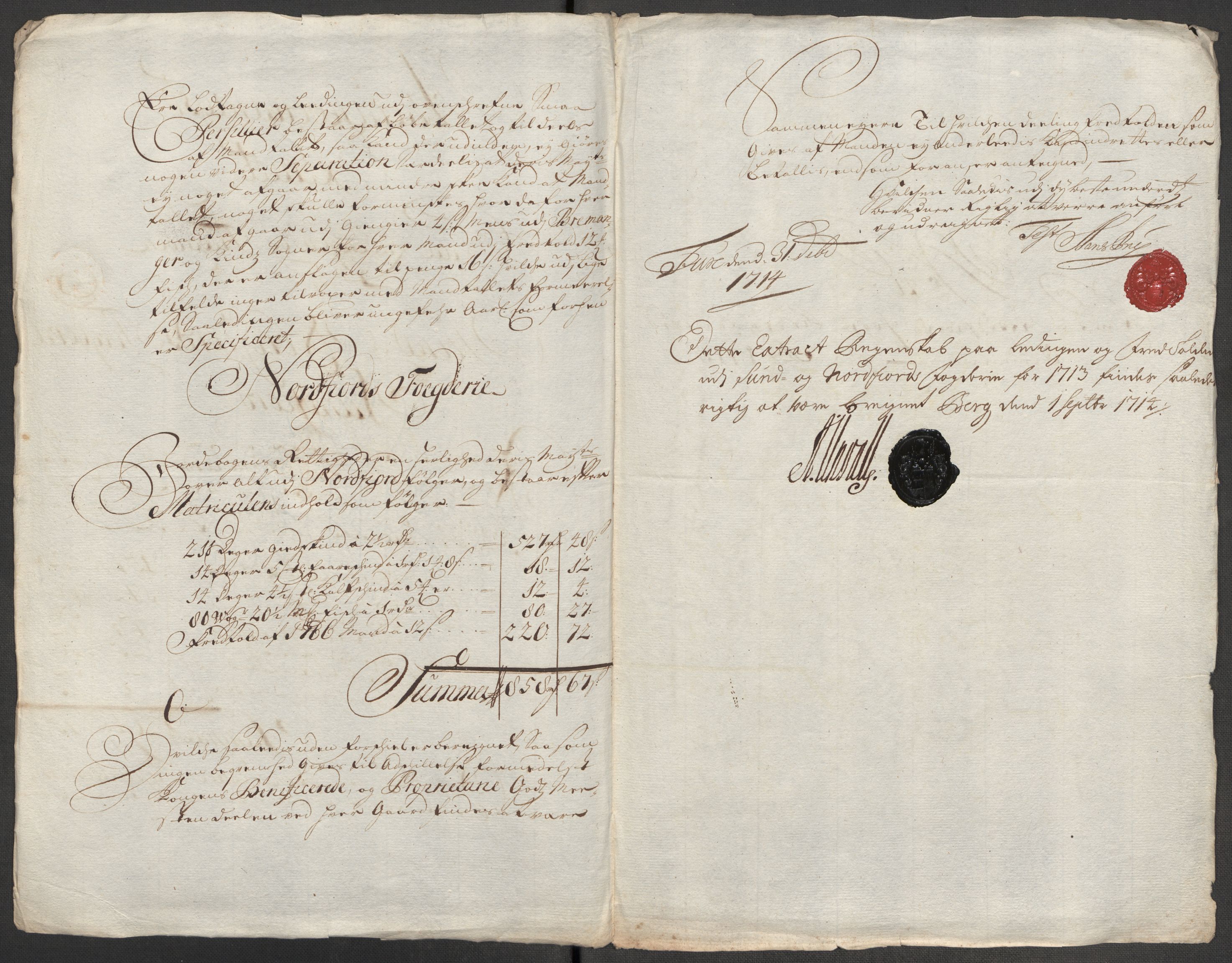 Rentekammeret inntil 1814, Reviderte regnskaper, Fogderegnskap, RA/EA-4092/R53/L3437: Fogderegnskap Sunn- og Nordfjord, 1713, p. 294