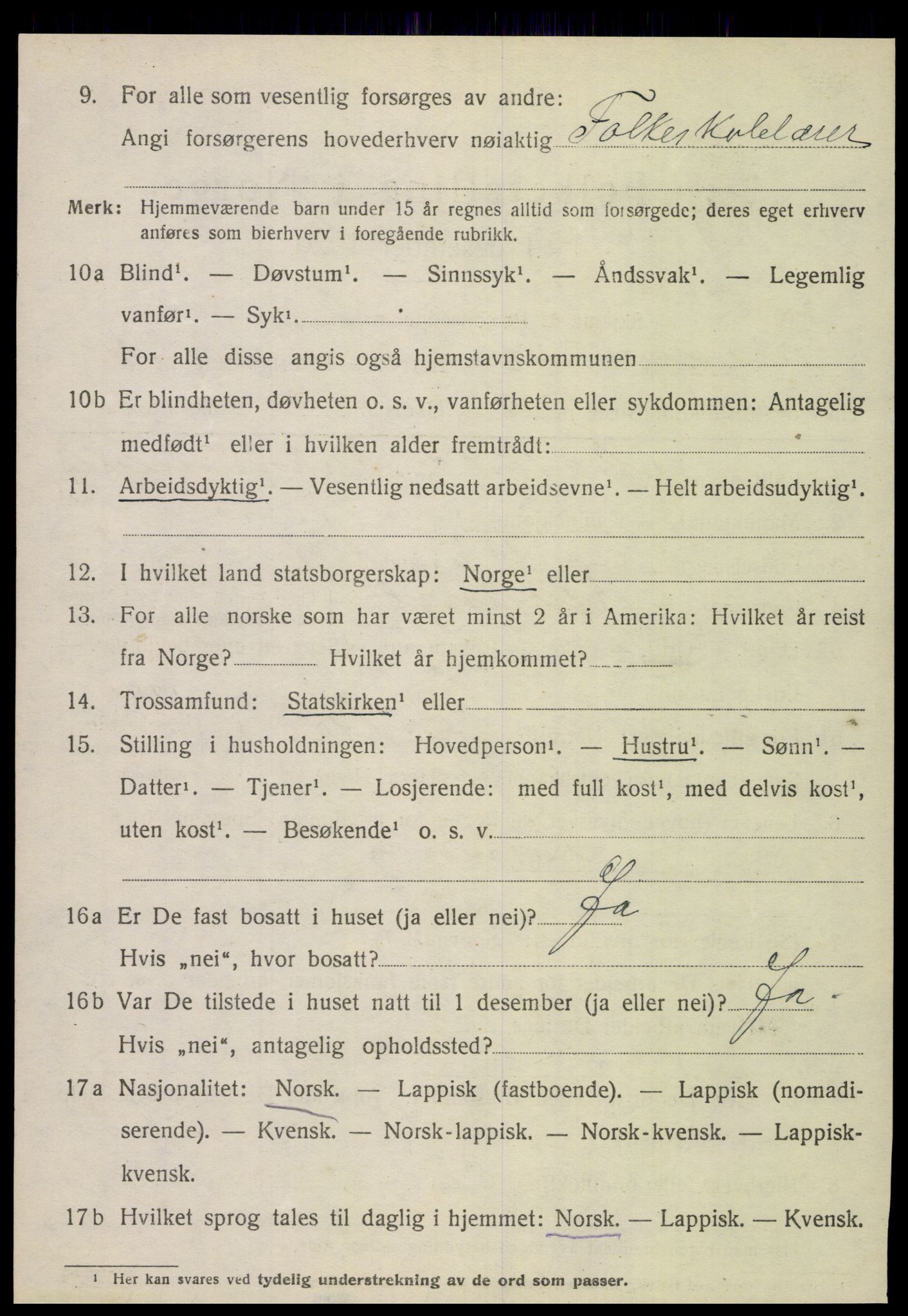 SAT, 1920 census for Leiranger, 1920, p. 1530