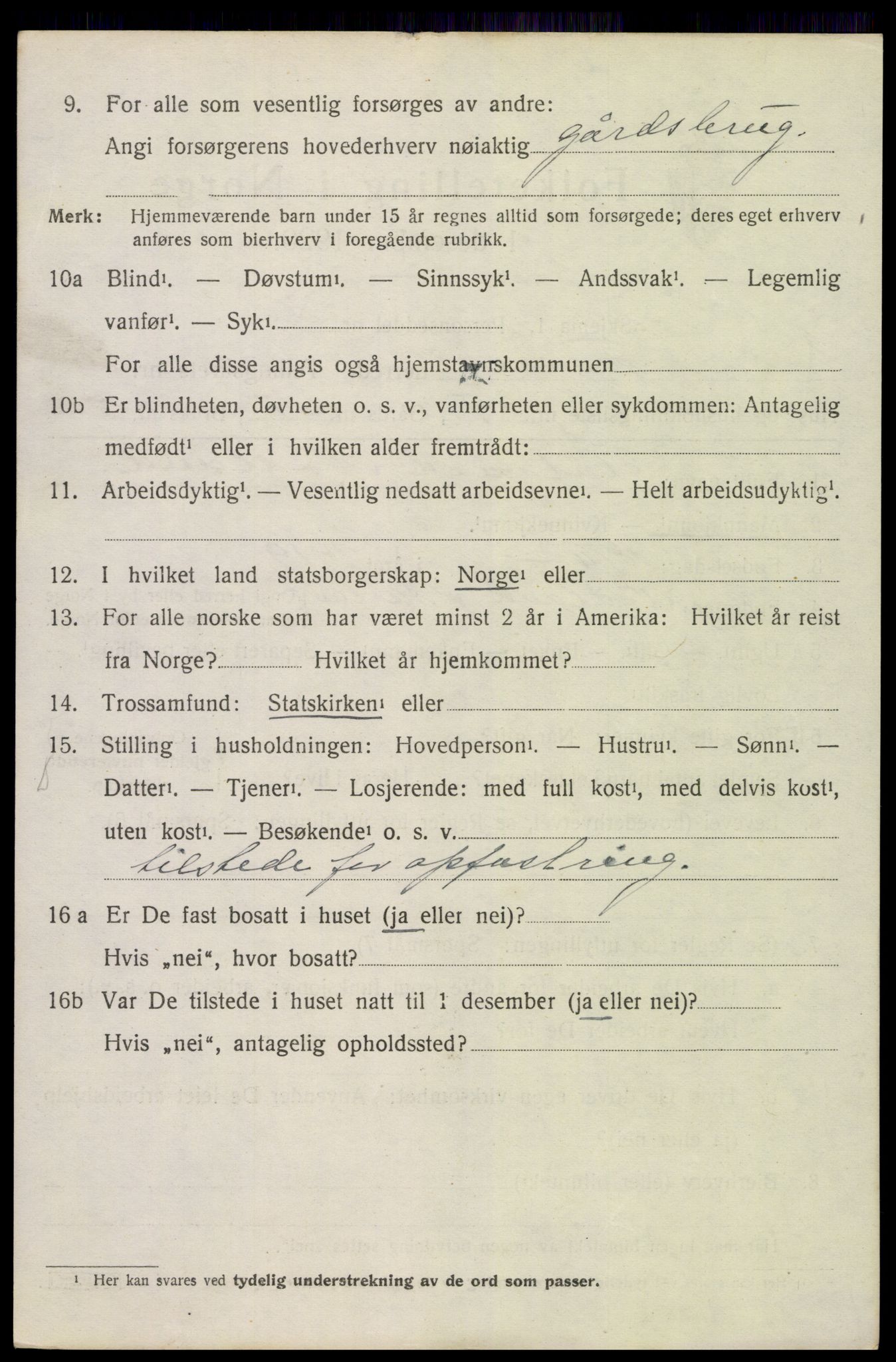 SAK, 1920 census for Fjære, 1920, p. 12016