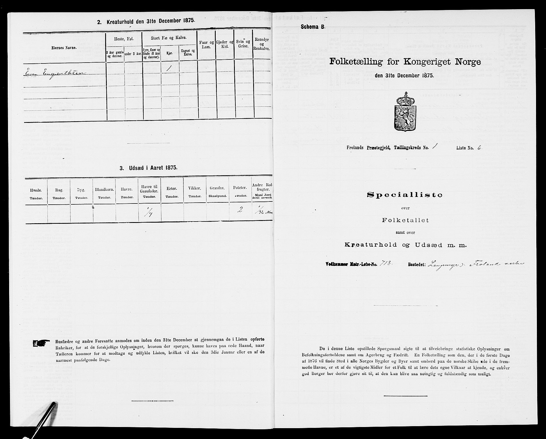 SAK, 1875 census for 0919P Froland, 1875, p. 49