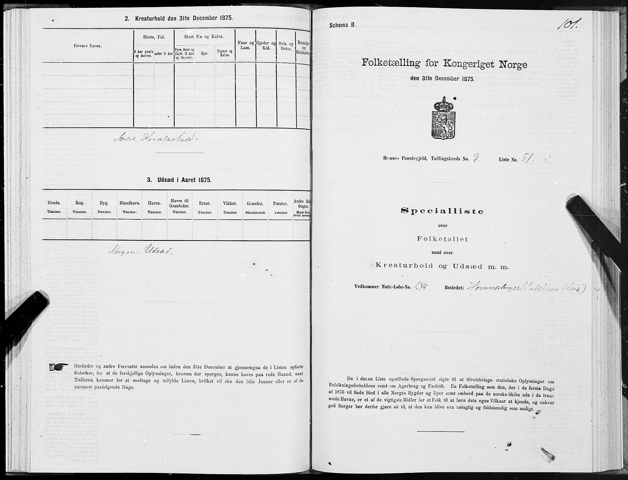 SAT, 1875 census for 1832P Hemnes, 1875, p. 2101