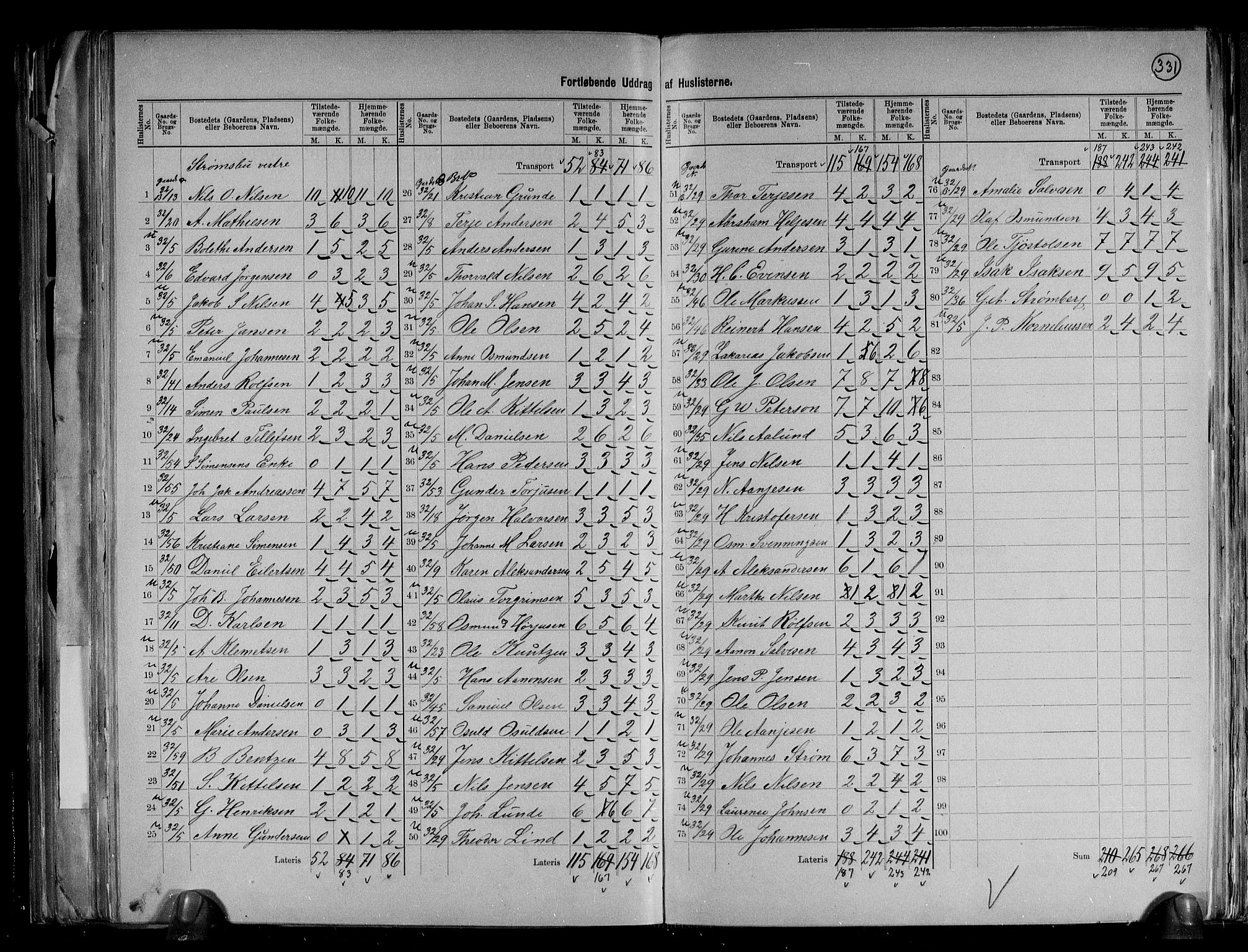 RA, 1891 census for 0920 Øyestad, 1891, p. 25