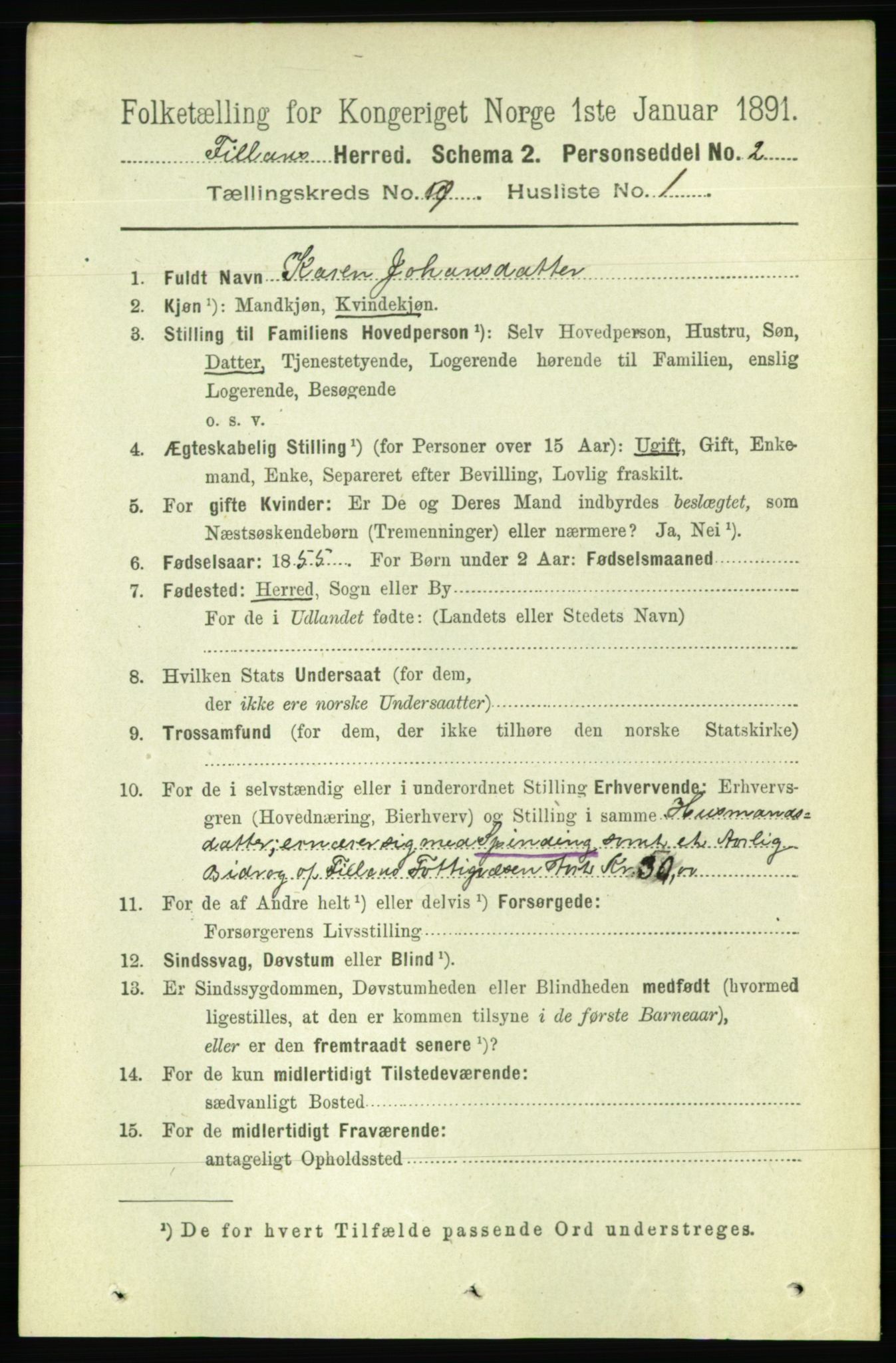 RA, 1891 census for 1616 Fillan, 1891, p. 2025
