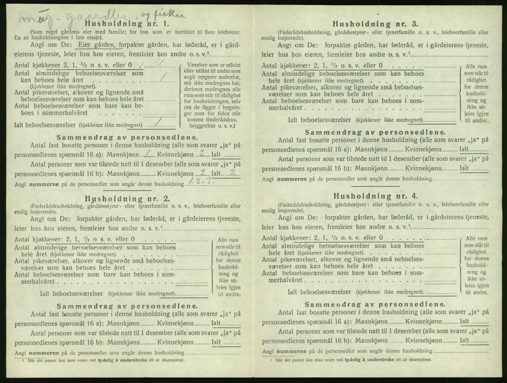 SAT, 1920 census for Vatne, 1920, p. 45