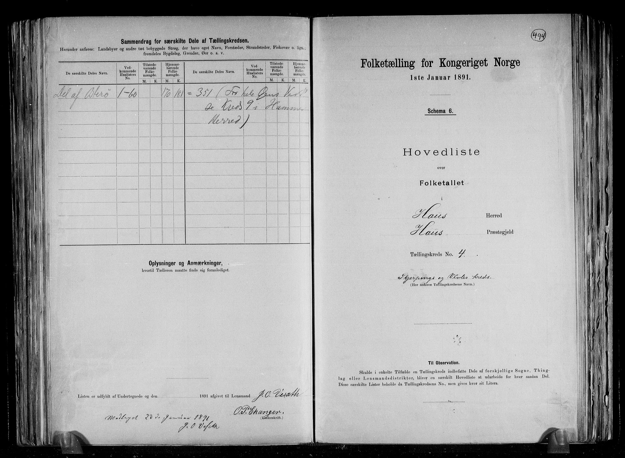 RA, 1891 census for 1250 Haus, 1891, p. 10