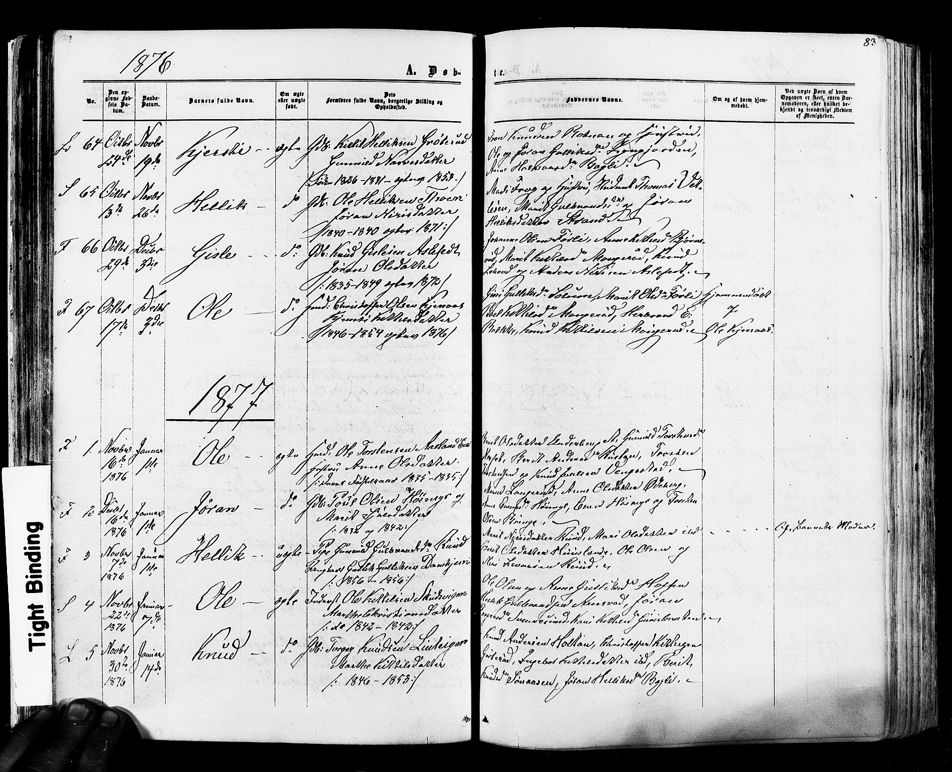Flesberg kirkebøker, SAKO/A-18/F/Fa/L0007: Parish register (official) no. I 7, 1861-1878, p. 83