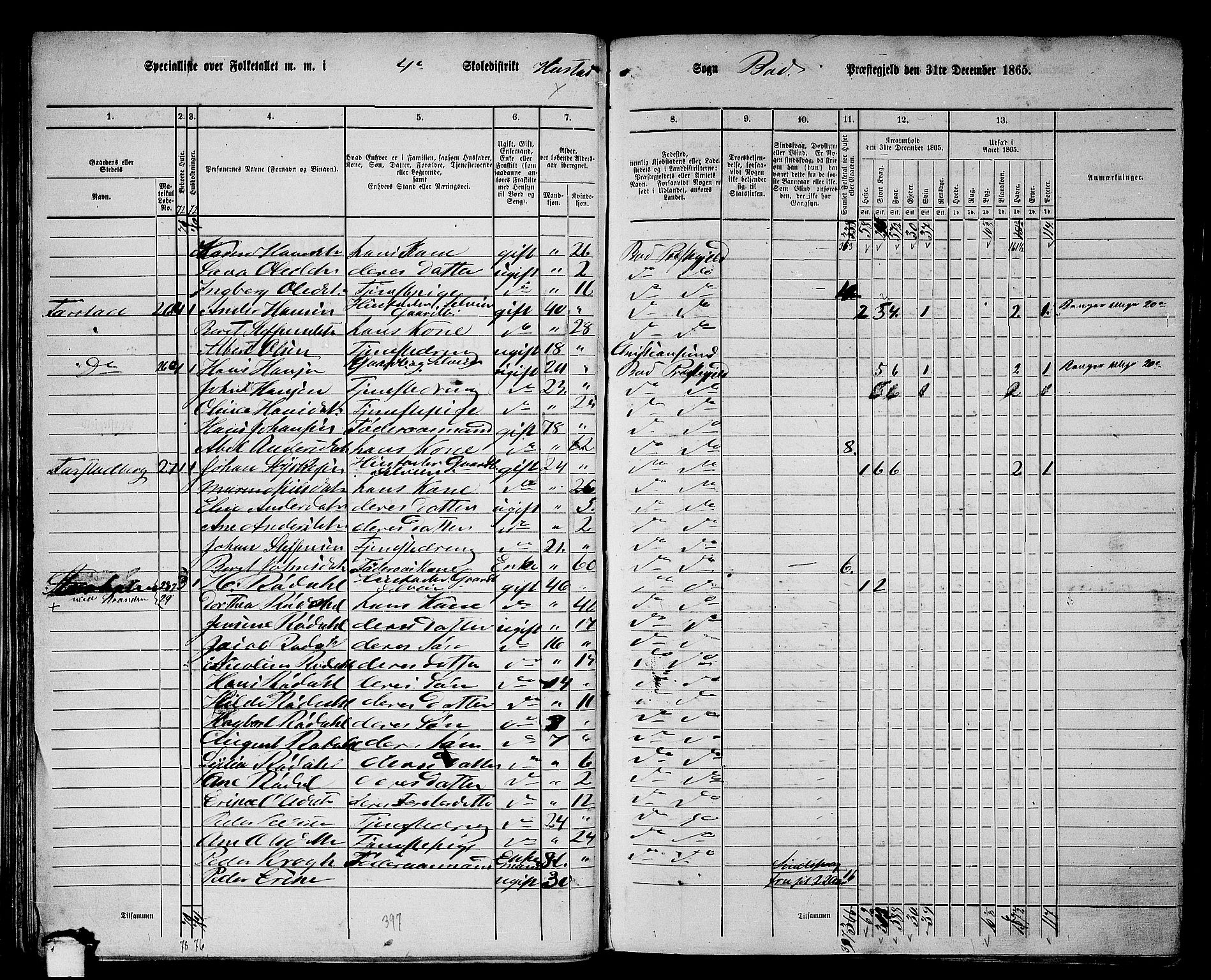 RA, 1865 census for Bud, 1865, p. 26