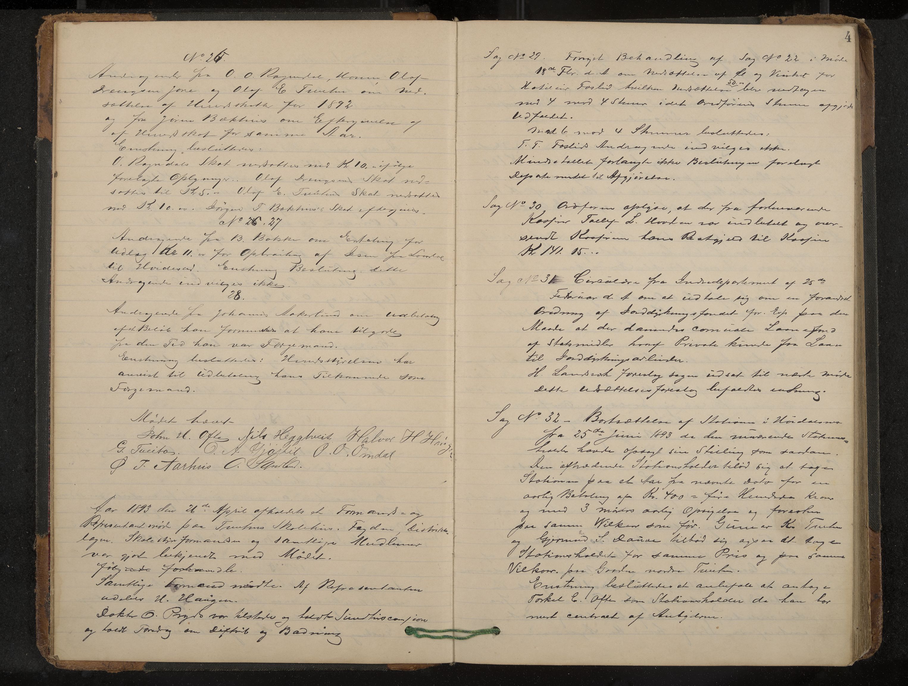 Lårdal formannskap og sentraladministrasjon, IKAK/0833021/A/L0003: Møtebok, 1893-1901, p. 4