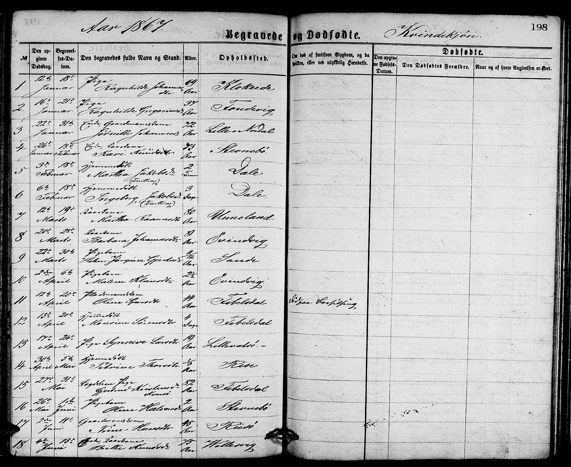 Gulen sokneprestembete, SAB/A-80201/H/Hab/Habb/L0002: Parish register (copy) no. B 2, 1867-1883, p. 198