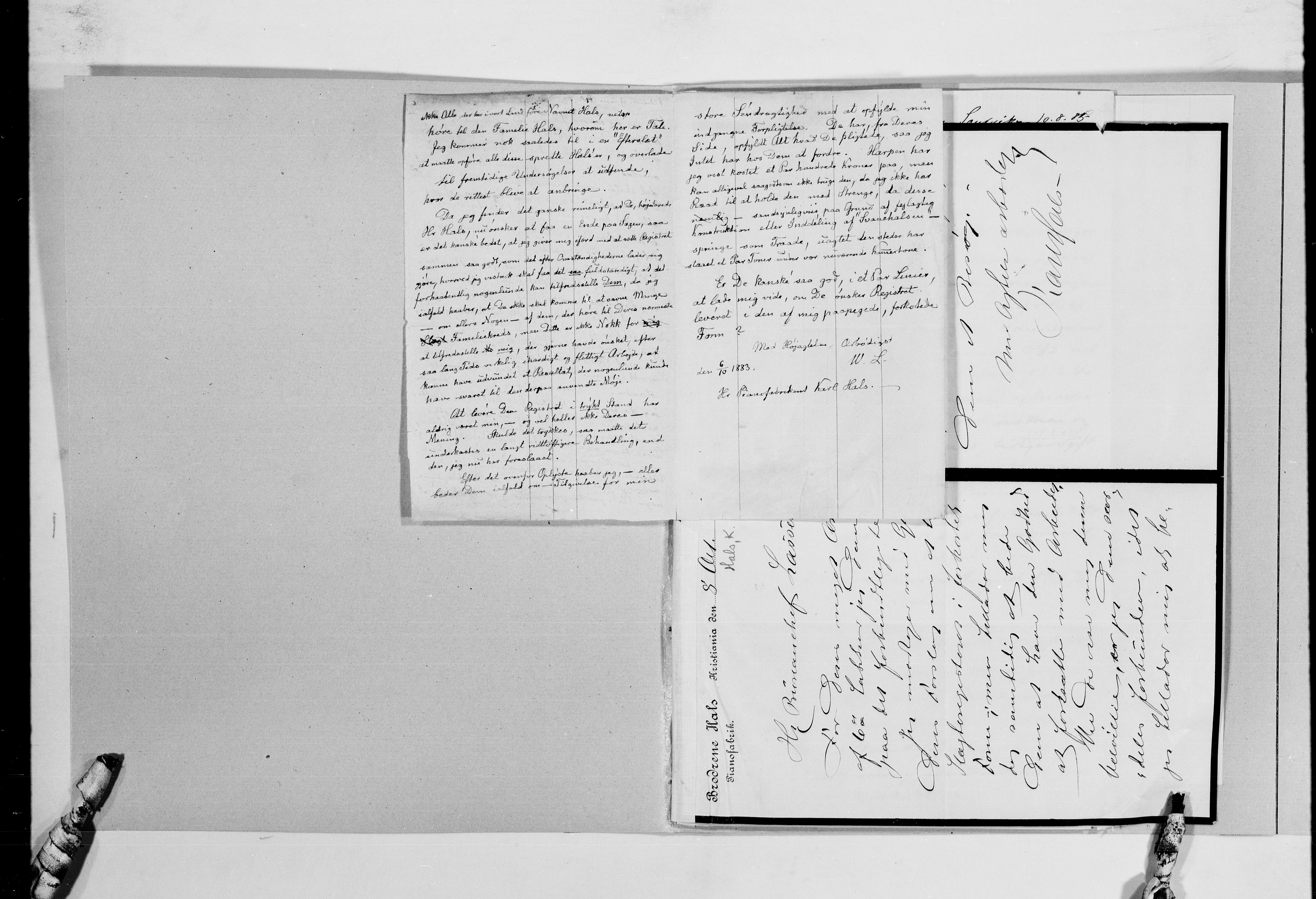 Lassens samlinger, AV/RA-PA-0051/G/L0098: Alfabetisk ordnede brev til Wilhelm Lassen: Hagemann - Jørgensen, 1815-1907, p. 24