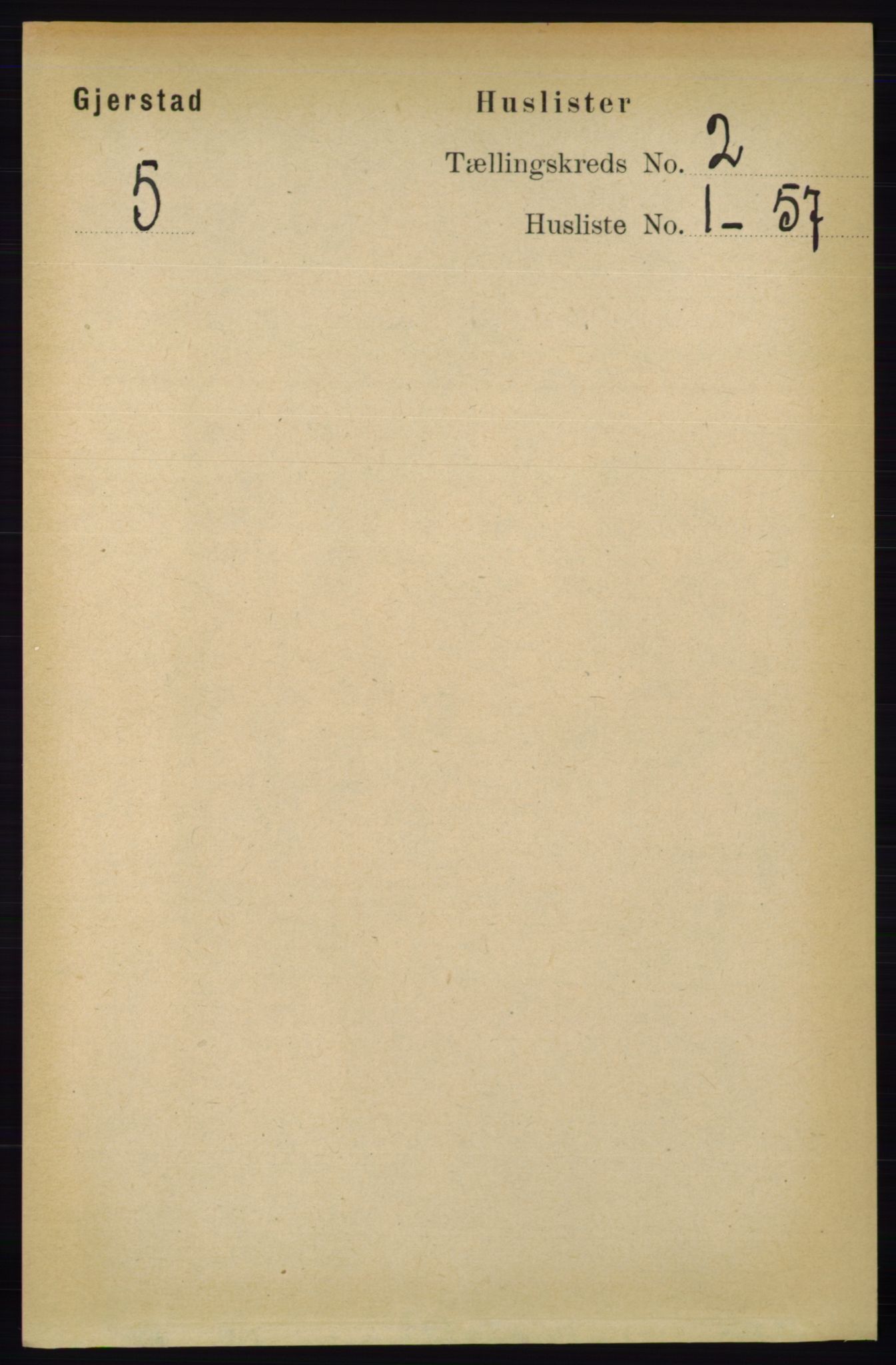 RA, 1891 census for 0911 Gjerstad, 1891, p. 593