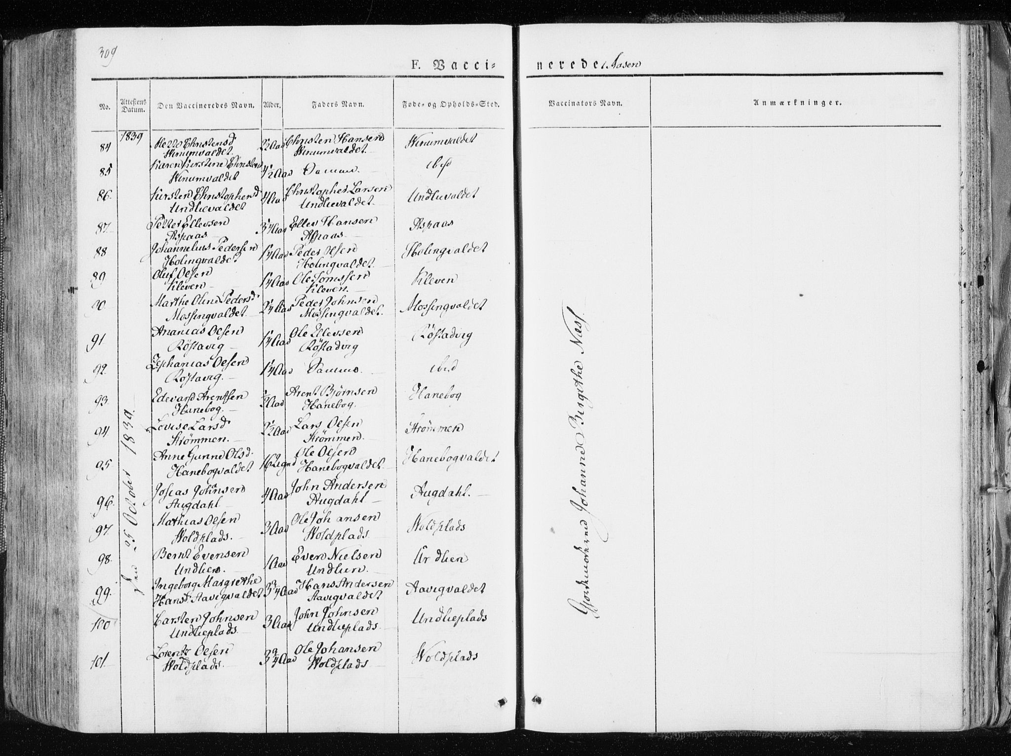 Ministerialprotokoller, klokkerbøker og fødselsregistre - Nord-Trøndelag, AV/SAT-A-1458/713/L0114: Parish register (official) no. 713A05, 1827-1839, p. 309