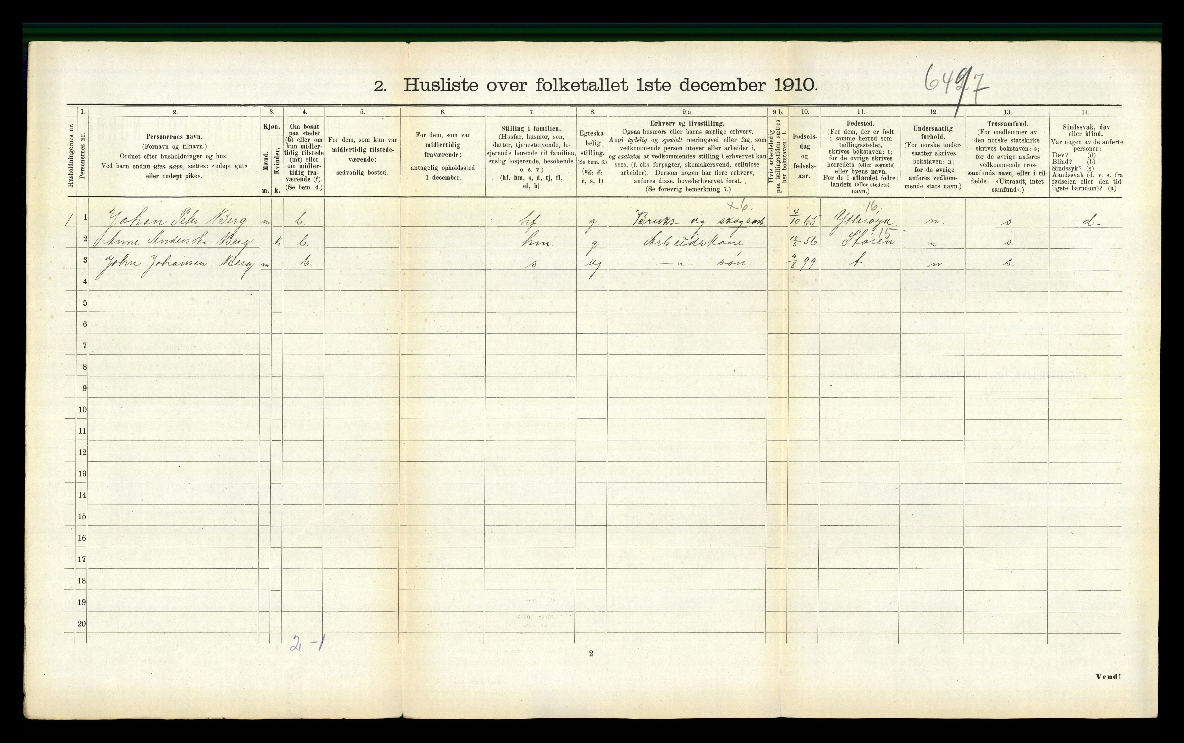 RA, 1910 census for Horg, 1910, p. 167