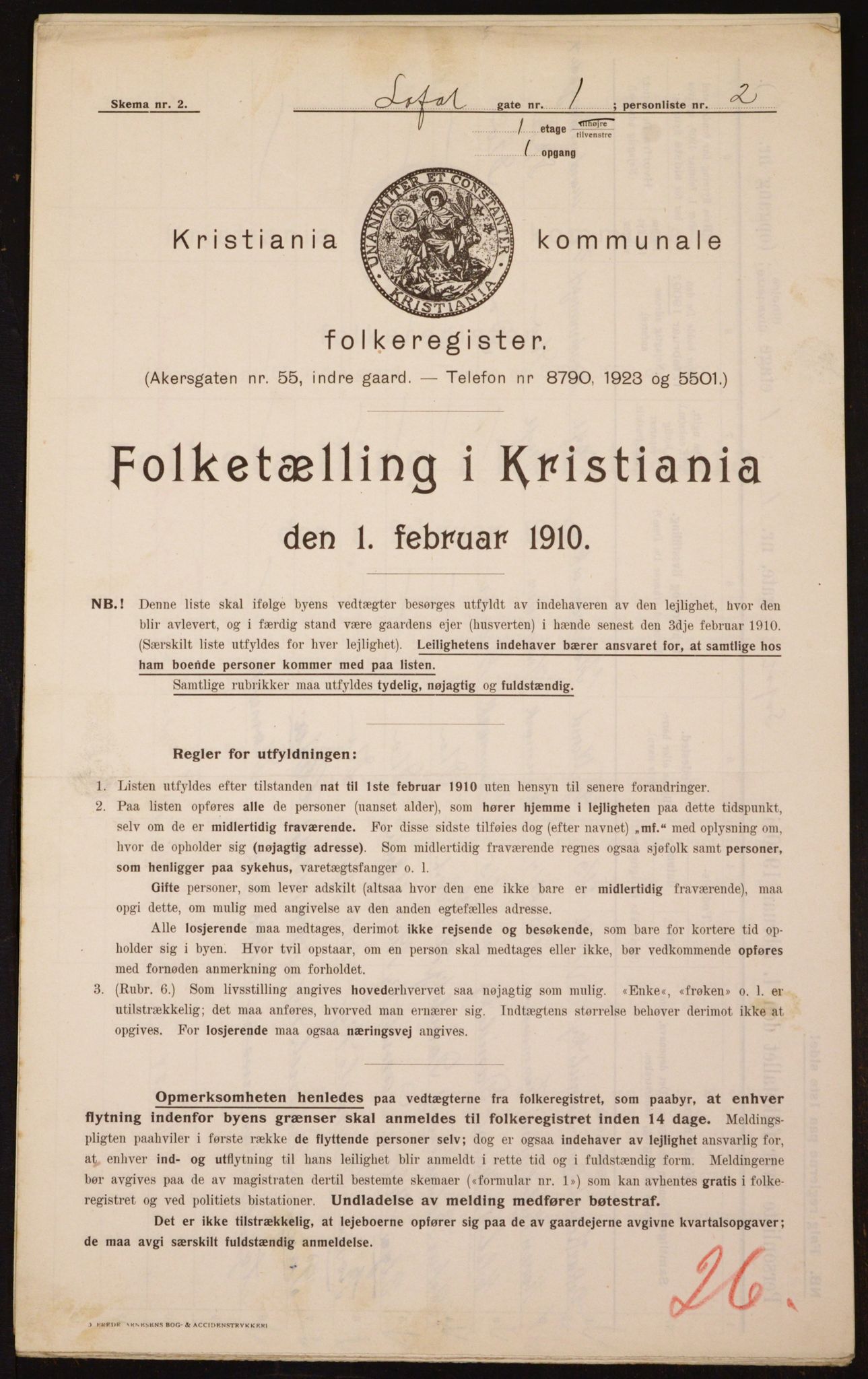 OBA, Municipal Census 1910 for Kristiania, 1910, p. 56335