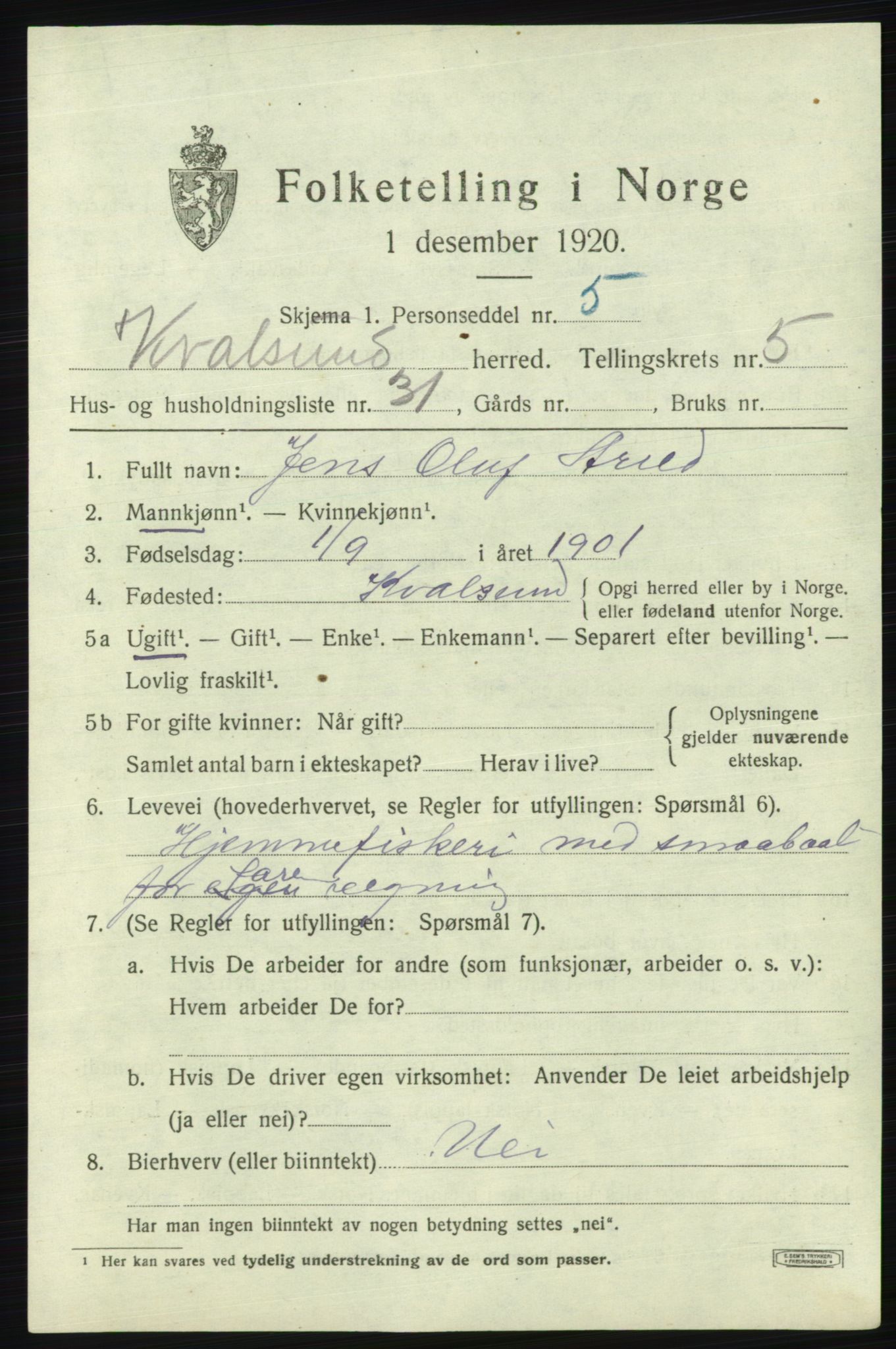 SATØ, 1920 census for , 1920, p. 1976