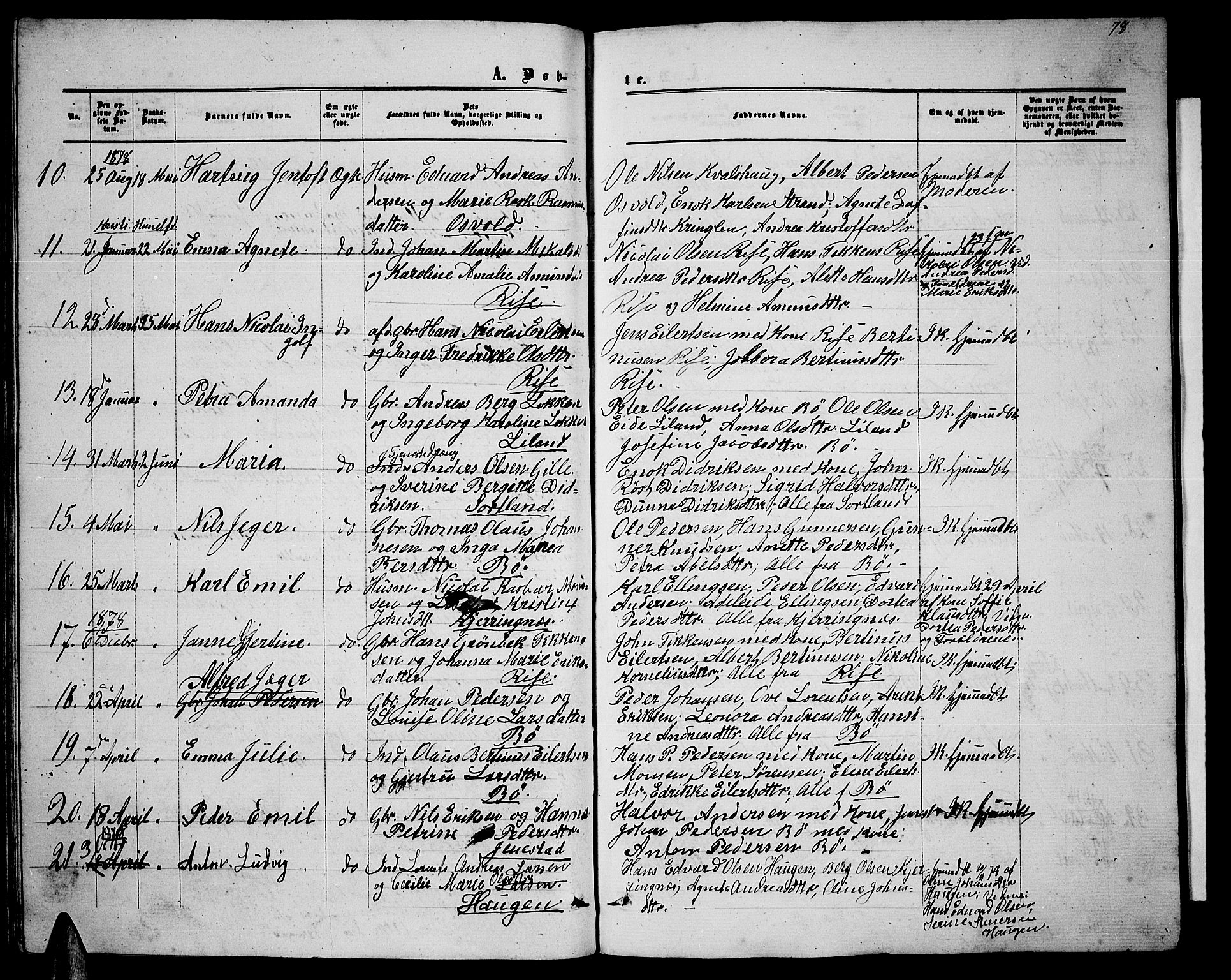 Ministerialprotokoller, klokkerbøker og fødselsregistre - Nordland, SAT/A-1459/895/L1381: Parish register (copy) no. 895C03, 1864-1885, p. 78