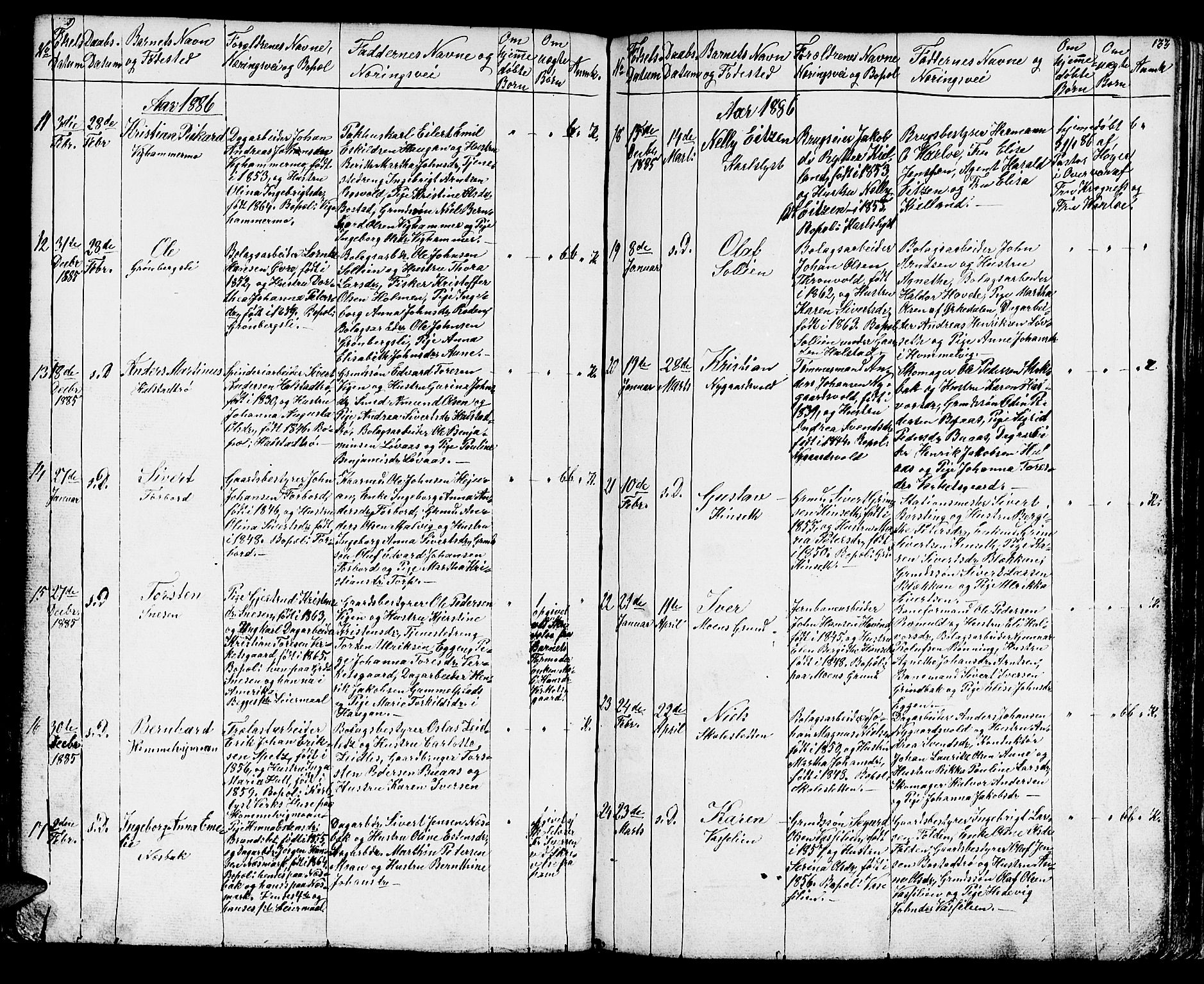 Ministerialprotokoller, klokkerbøker og fødselsregistre - Sør-Trøndelag, SAT/A-1456/616/L0422: Parish register (copy) no. 616C05, 1850-1888, p. 133