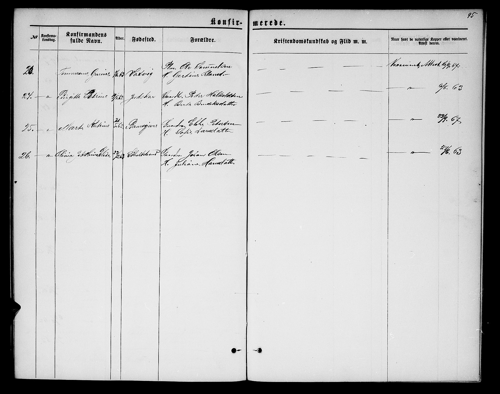 Ministerialprotokoller, klokkerbøker og fødselsregistre - Møre og Romsdal, AV/SAT-A-1454/522/L0325: Parish register (copy) no. 522C04, 1872-1877, p. 95