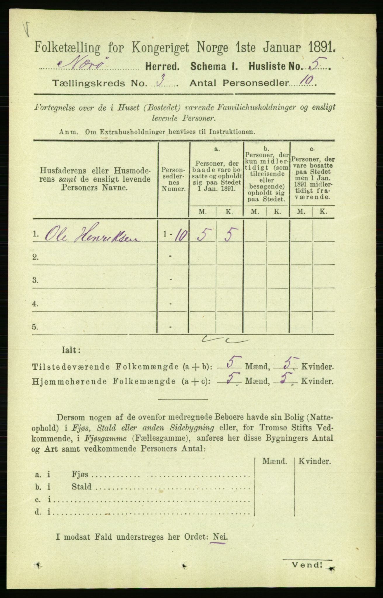 RA, 1891 census for 1751 Nærøy, 1891, p. 1221