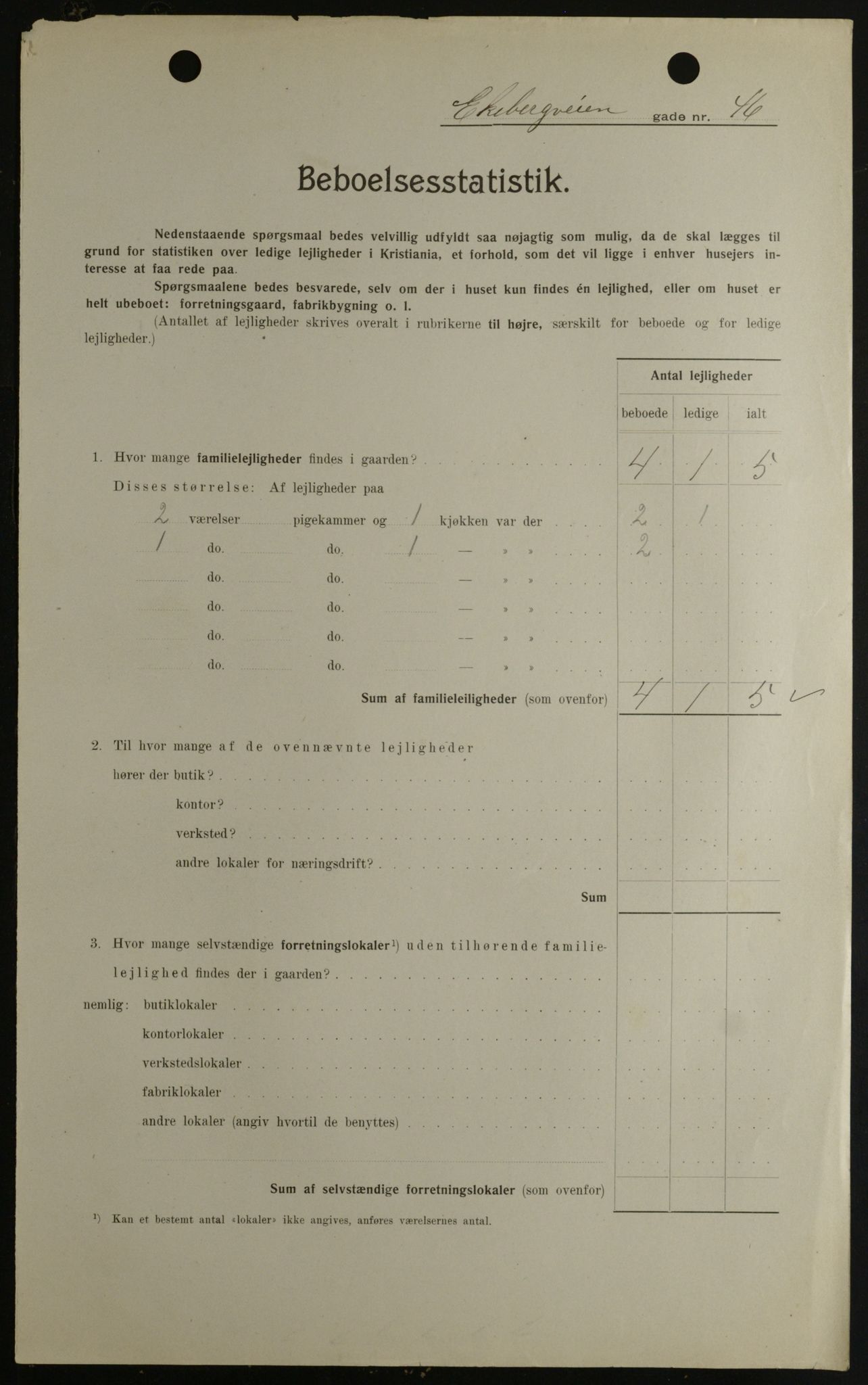 OBA, Municipal Census 1908 for Kristiania, 1908, p. 18645