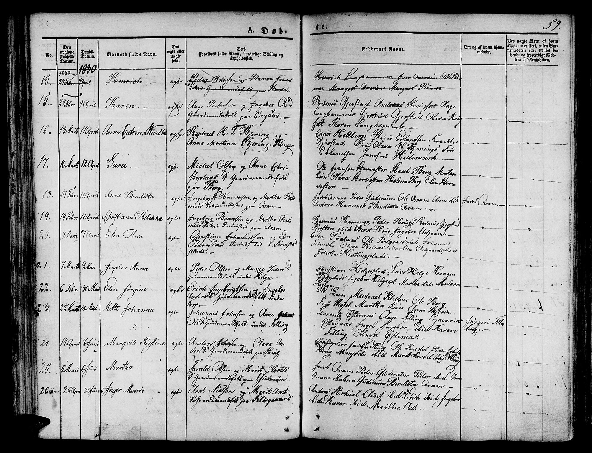 Ministerialprotokoller, klokkerbøker og fødselsregistre - Nord-Trøndelag, SAT/A-1458/746/L0445: Parish register (official) no. 746A04, 1826-1846, p. 59
