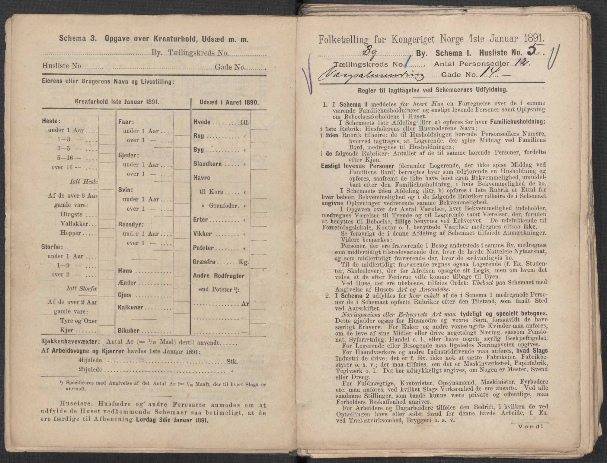 RA, 1891 Census for 1301 Bergen, 1891, p. 158