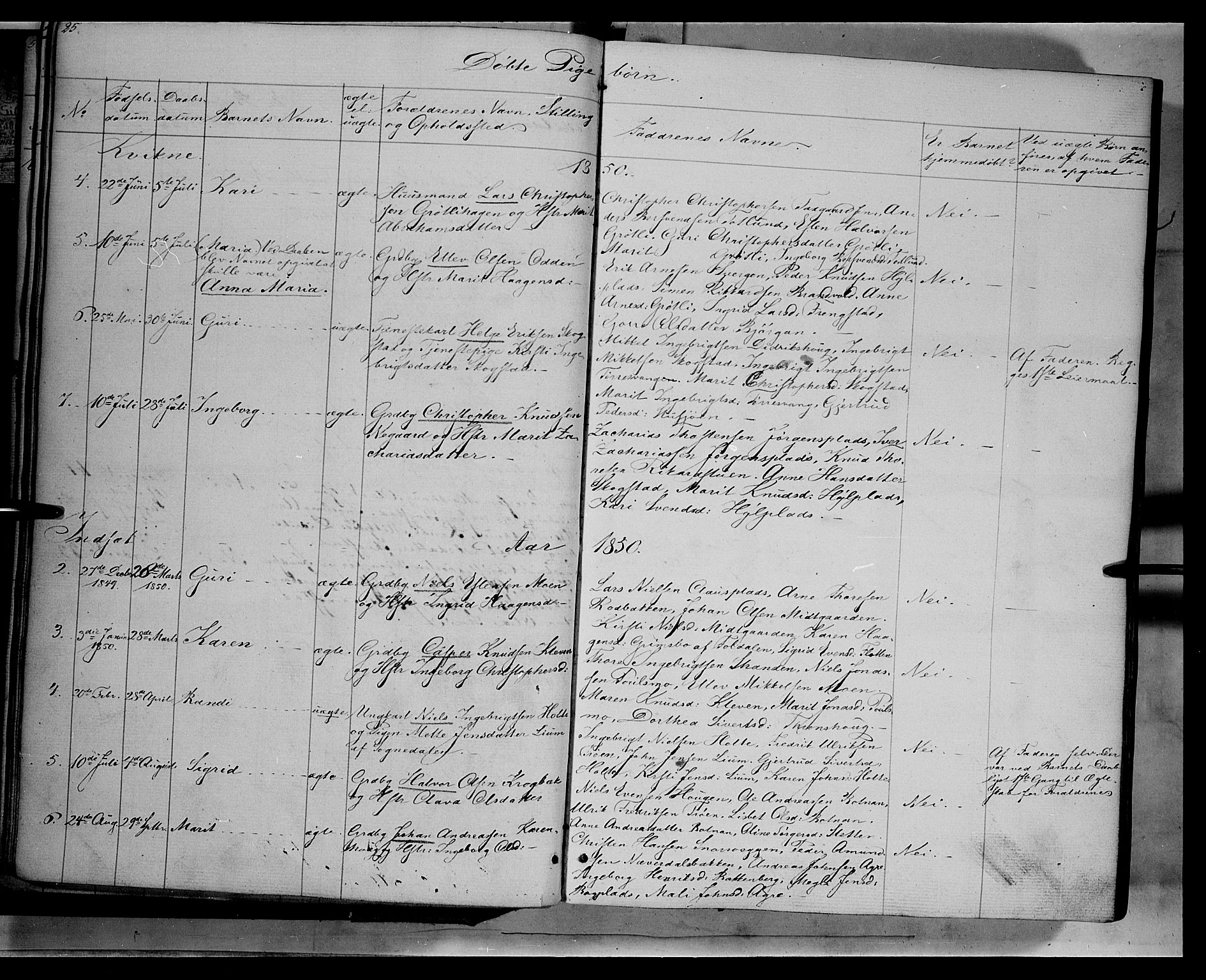 Kvikne prestekontor, AV/SAH-PREST-064/H/Ha/Haa/L0005: Parish register (official) no. 5, 1841-1862, p. 25