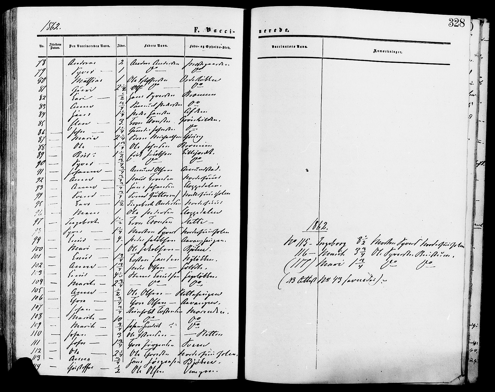 Lesja prestekontor, SAH/PREST-068/H/Ha/Haa/L0009: Parish register (official) no. 9, 1854-1889, p. 328