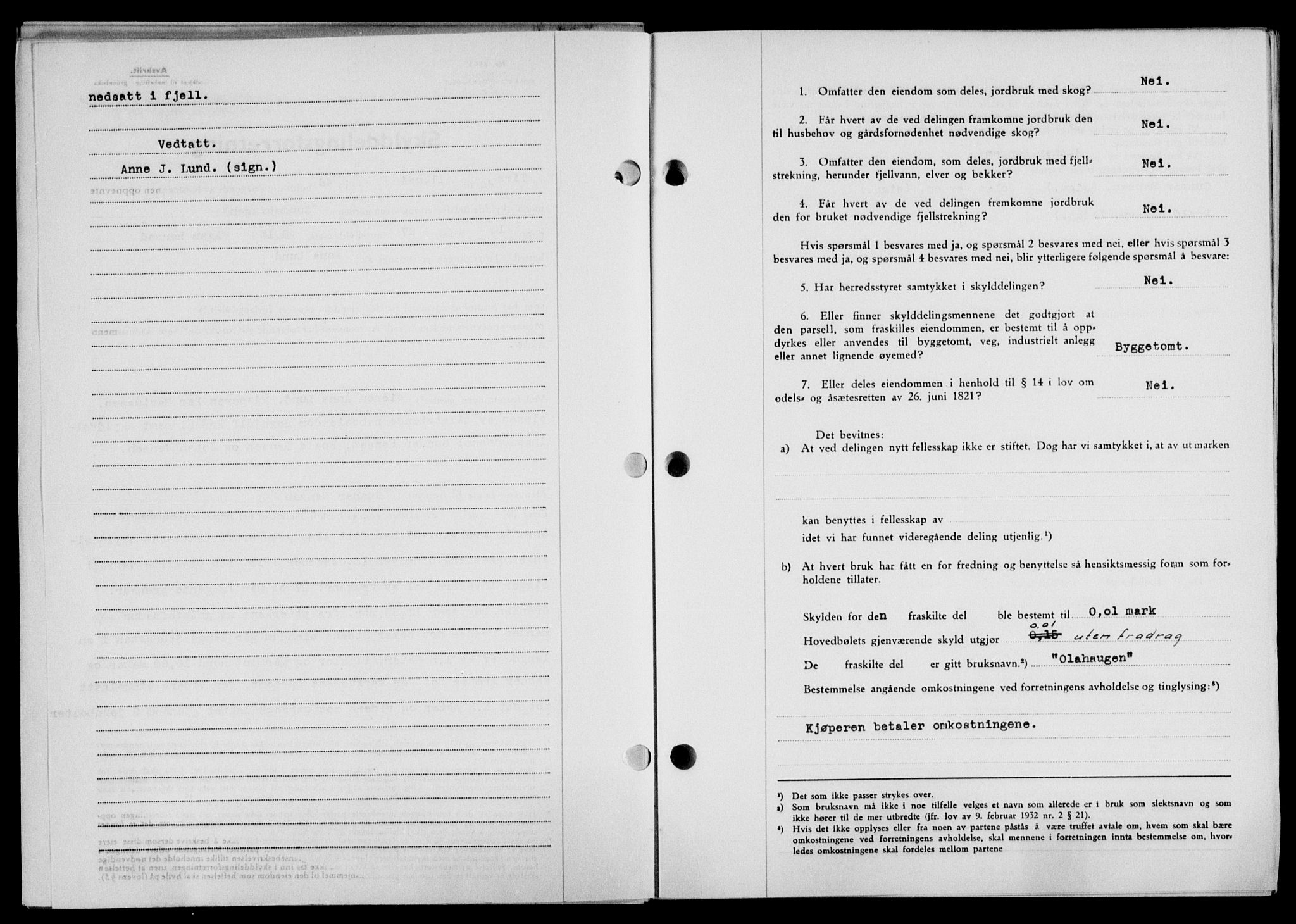 Lofoten sorenskriveri, SAT/A-0017/1/2/2C/L0018a: Mortgage book no. 18a, 1948-1948, Diary no: : 919/1948