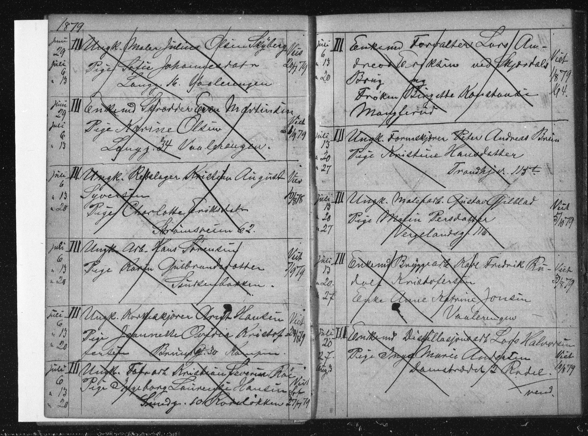 Østre Aker prestekontor Kirkebøker, AV/SAO-A-10840/H/Ha/L0005: Banns register no. I 5, 1879-1899