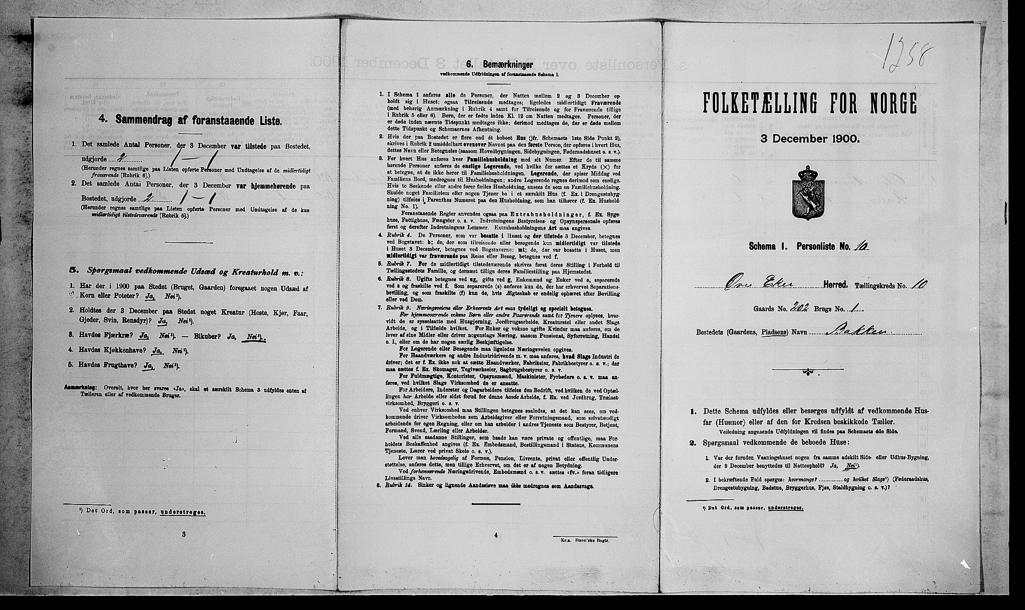 RA, 1900 census for Øvre Eiker, 1900, p. 1847